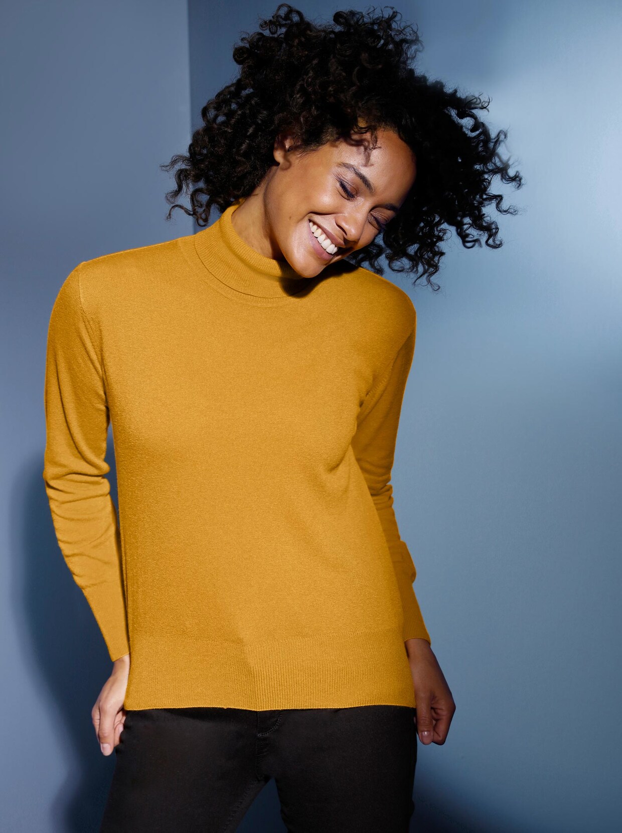Creation L Premium Rollkragenpullover - ocker