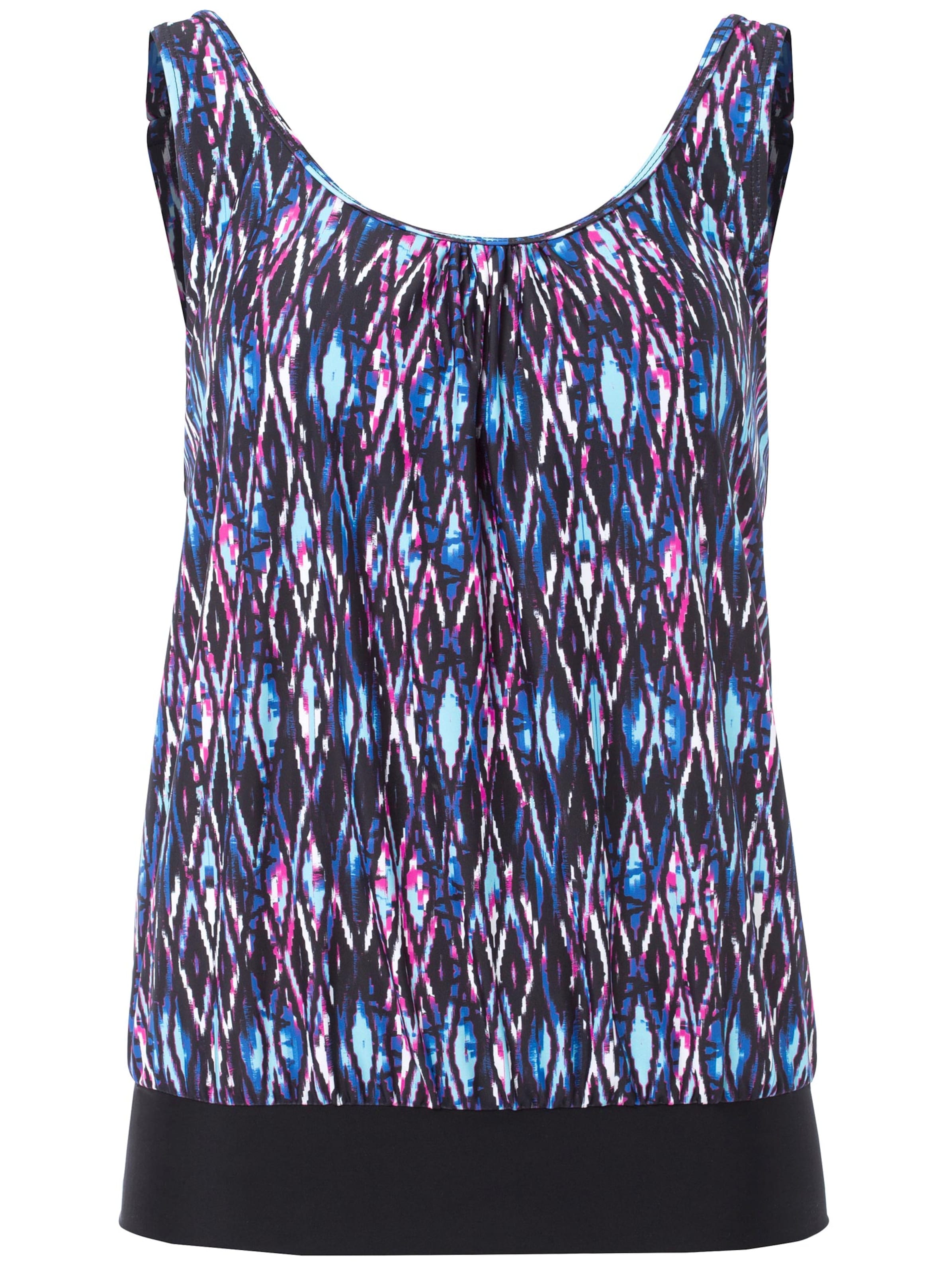 Tankini-Oberteil - blau-gemustert