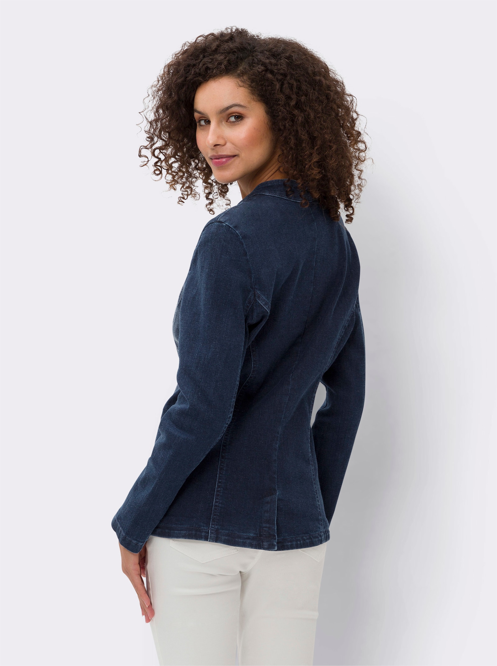 heine Jeansblazer mit Häkchenverschluss - darkblue-stone-washed