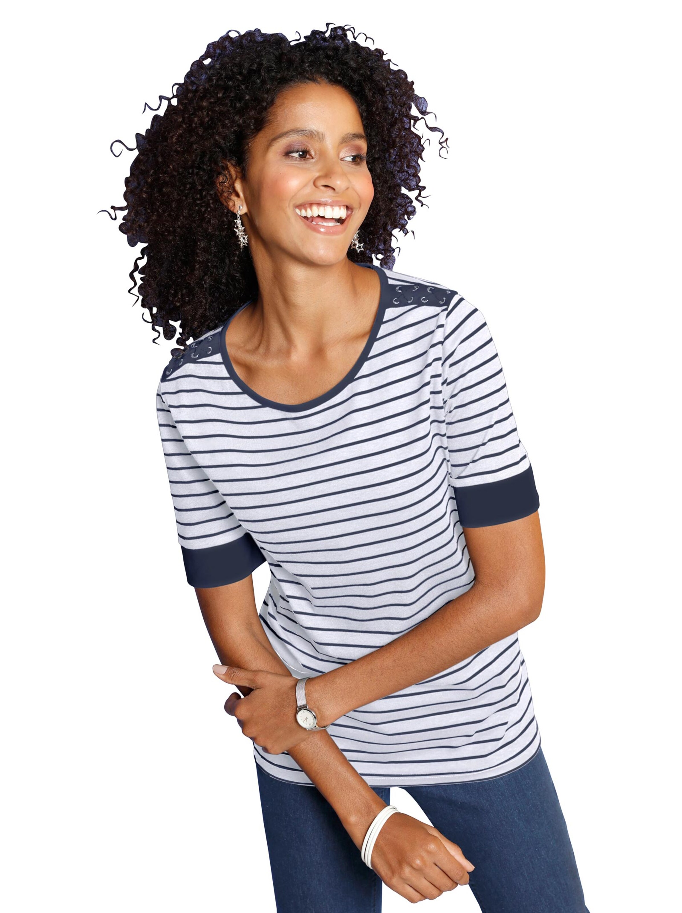 Shirt - weiß-geringelt