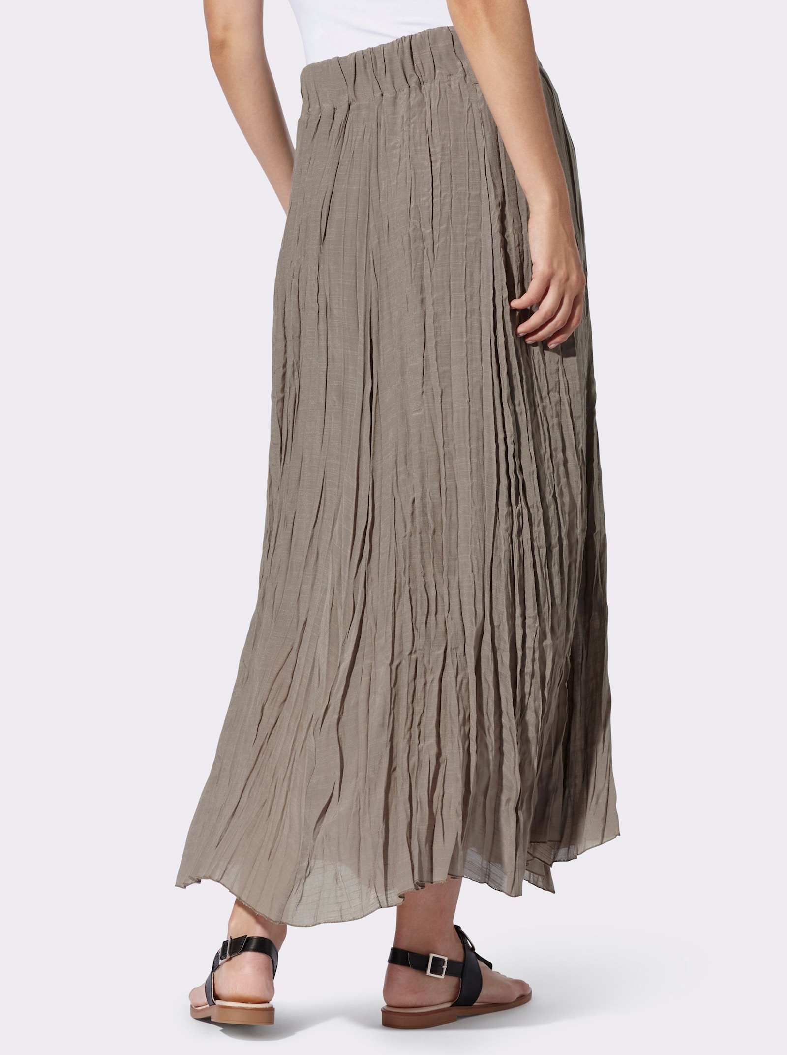 heine Bahnenrock mit Crinkle-Effekt - taupe