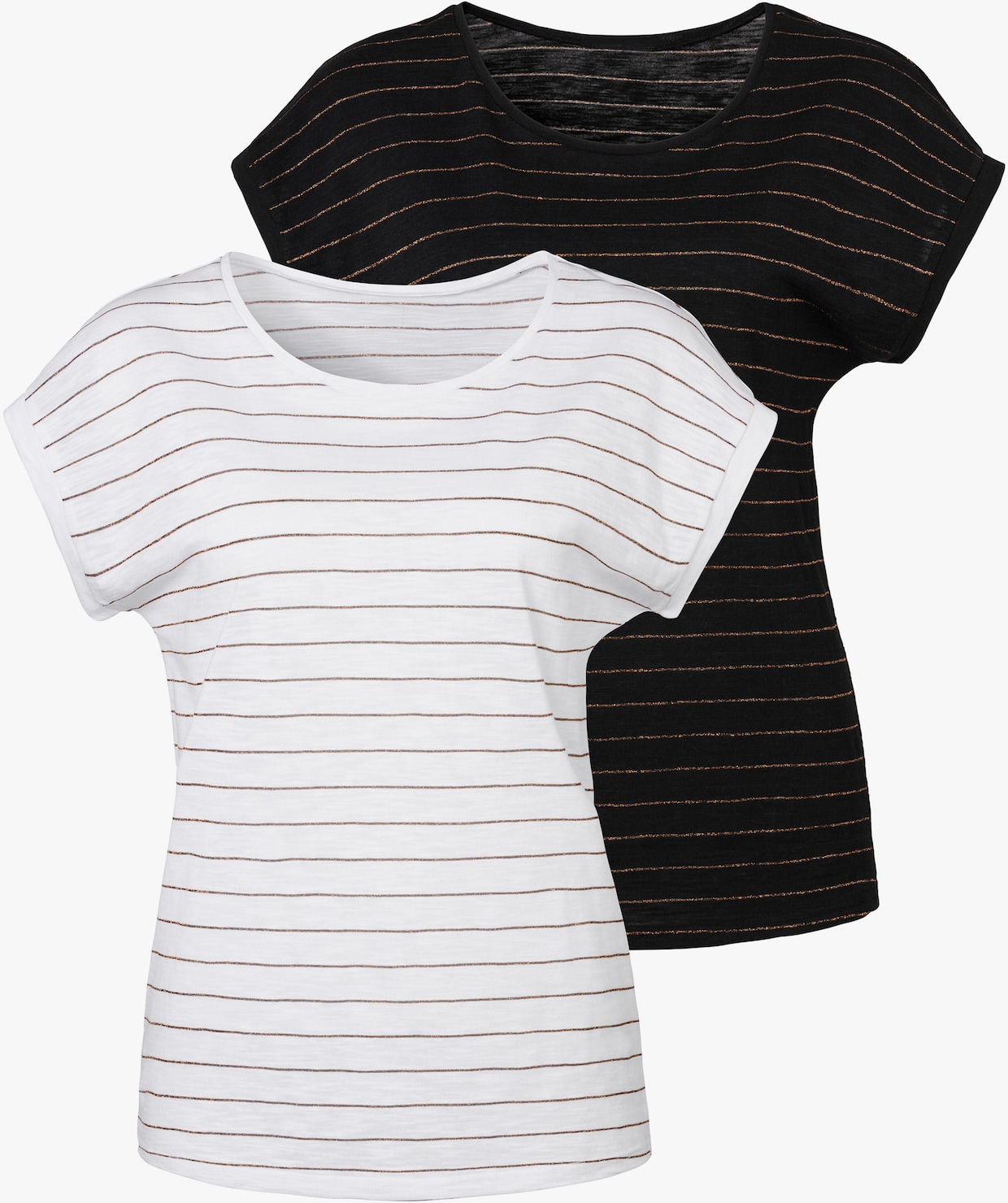 Vivance Shirt met ronde hals - wit, zwart