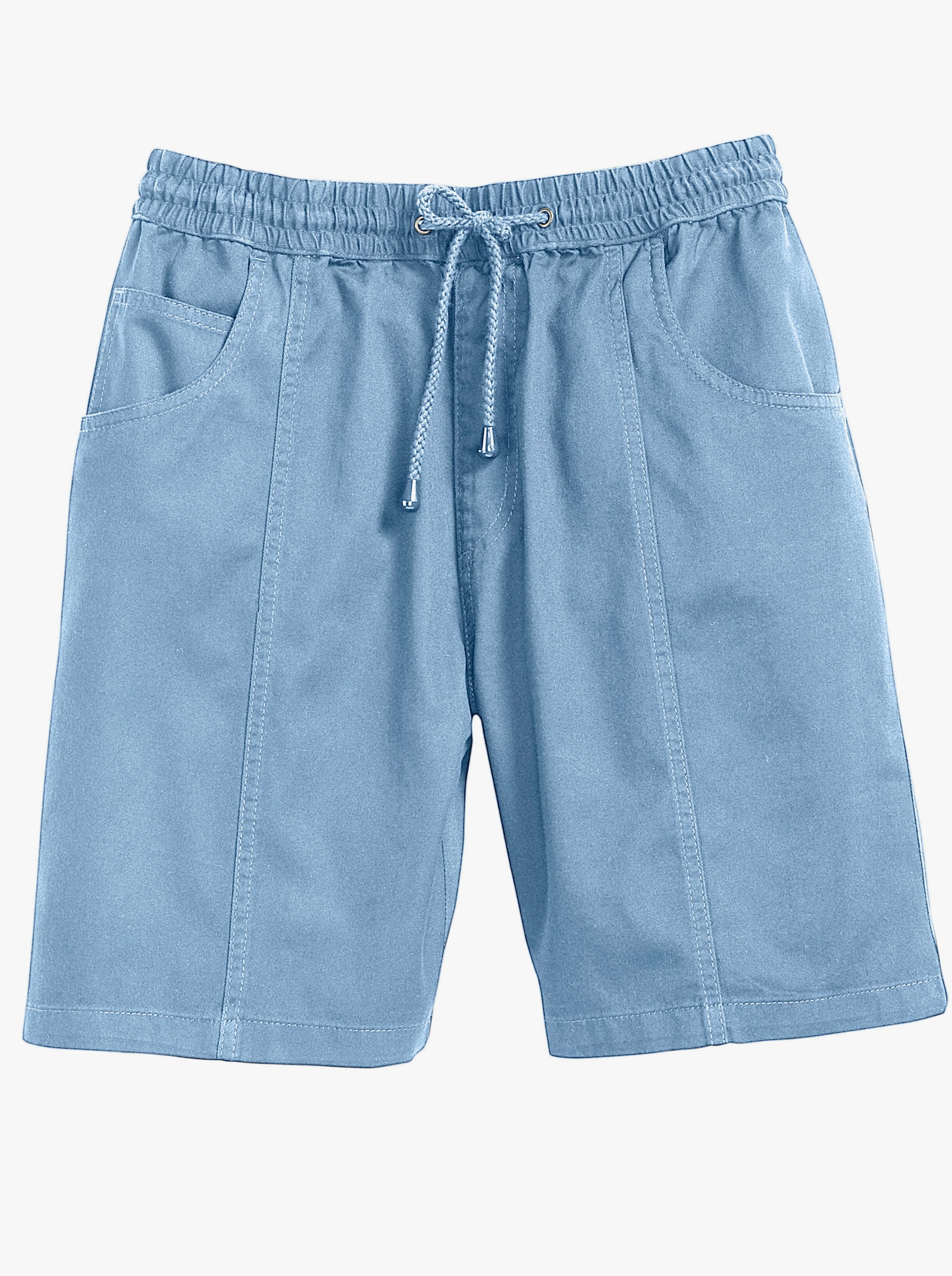 Šortky se širokou gumou - bělená modrá