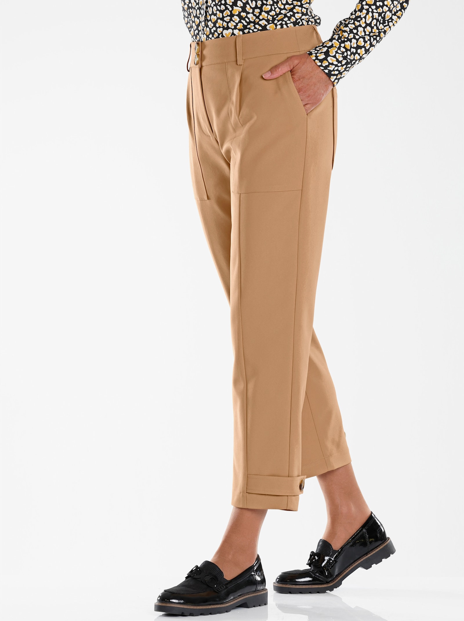 7/8-Hose mit weitenregulierbarem Saum - camel