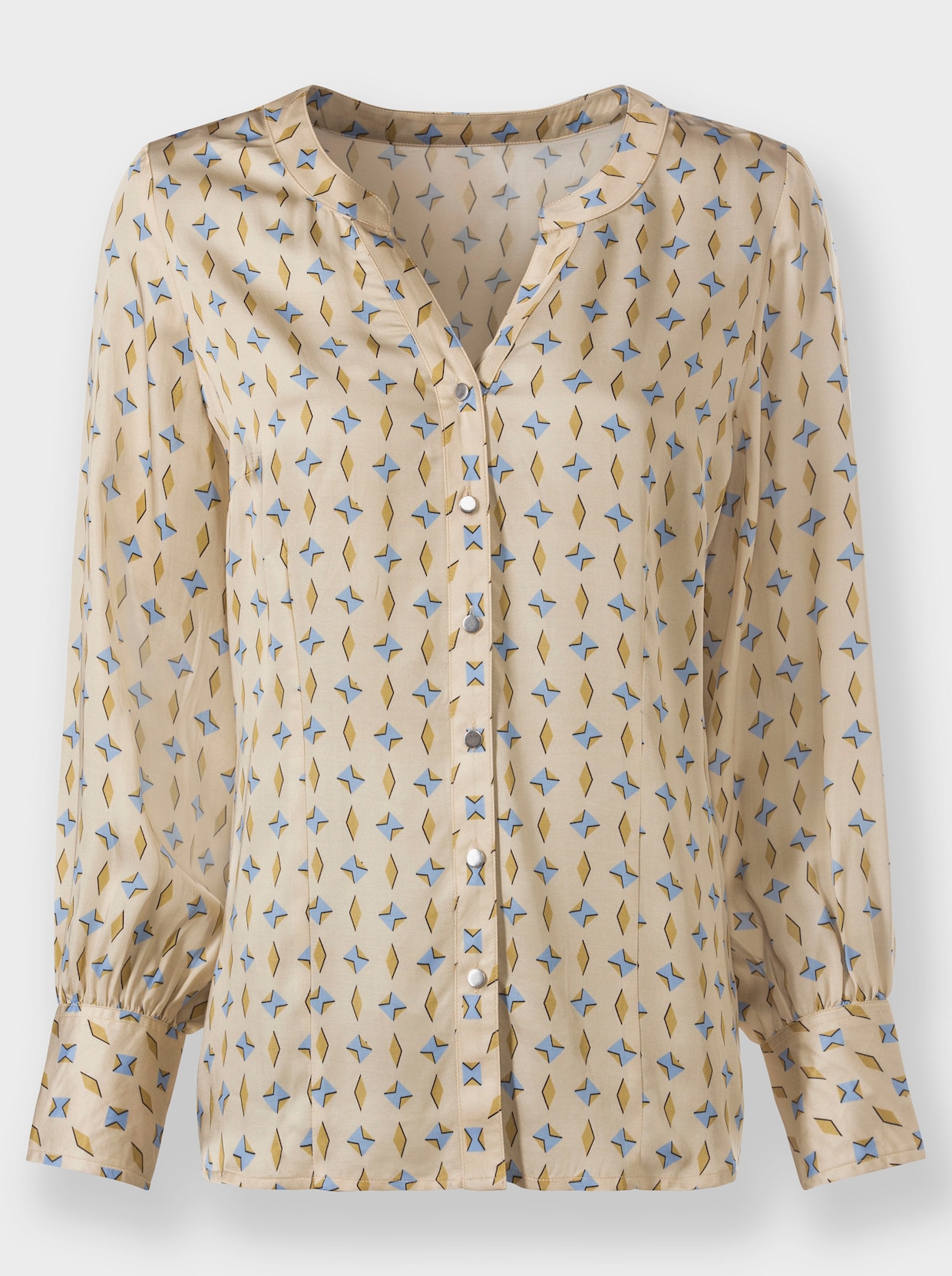 heine Blouse met lange mouwen - zand/bleu bedrukt
