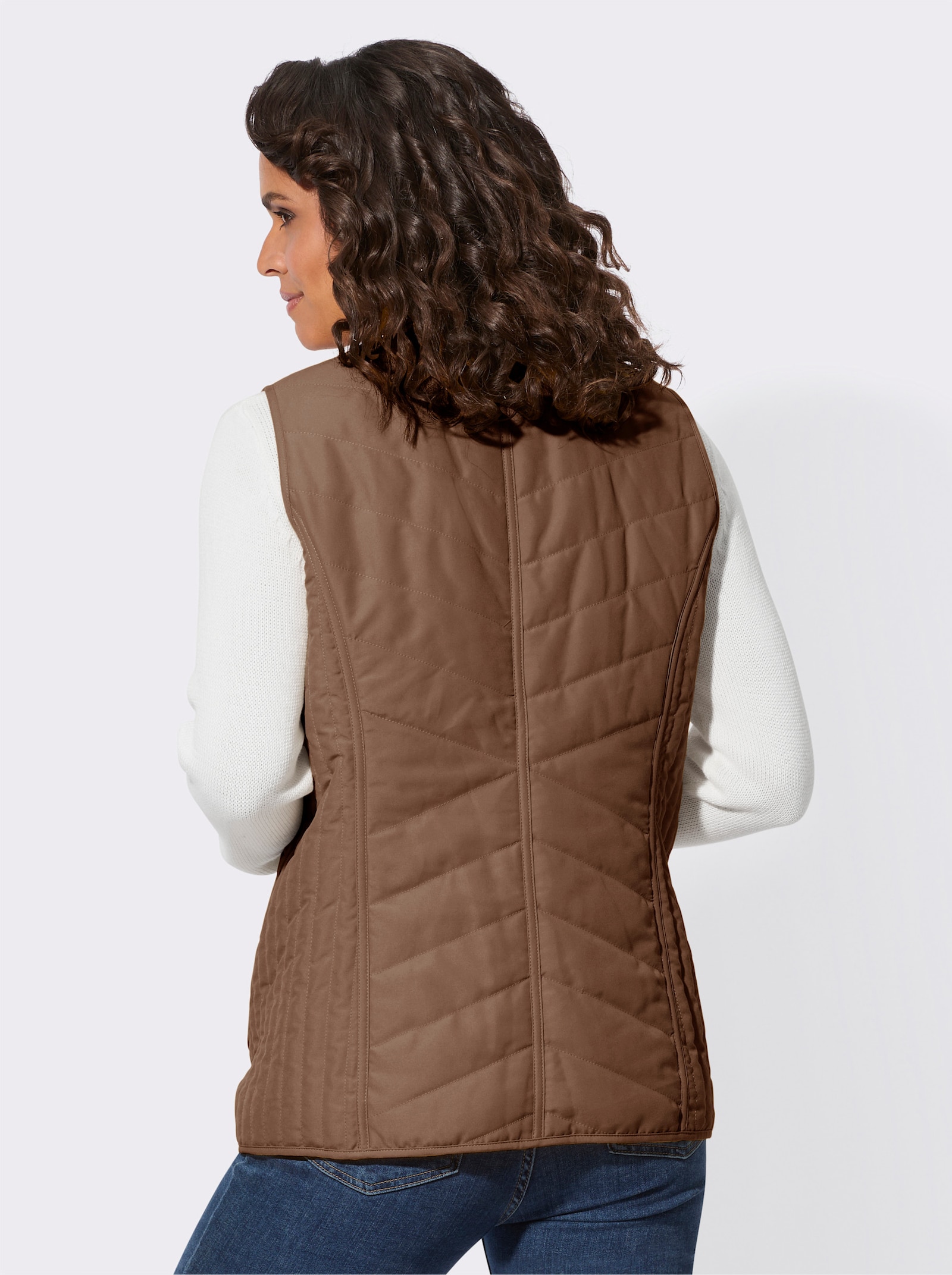 Steppweste mit leichter Wattierung - braun