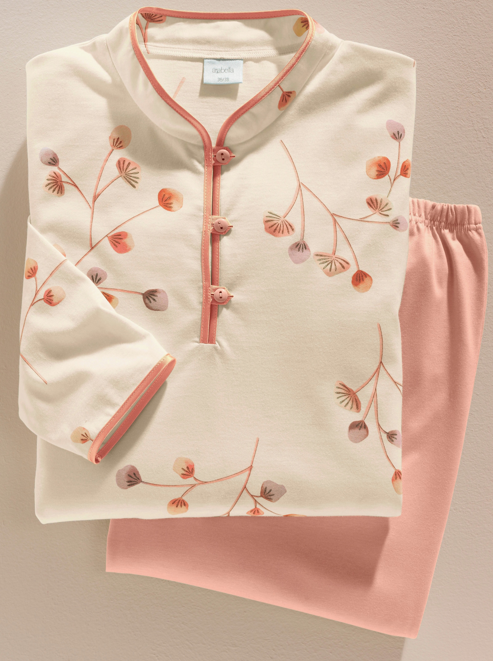 wäschepur Schlafanzug mit Stehkragen - apricot