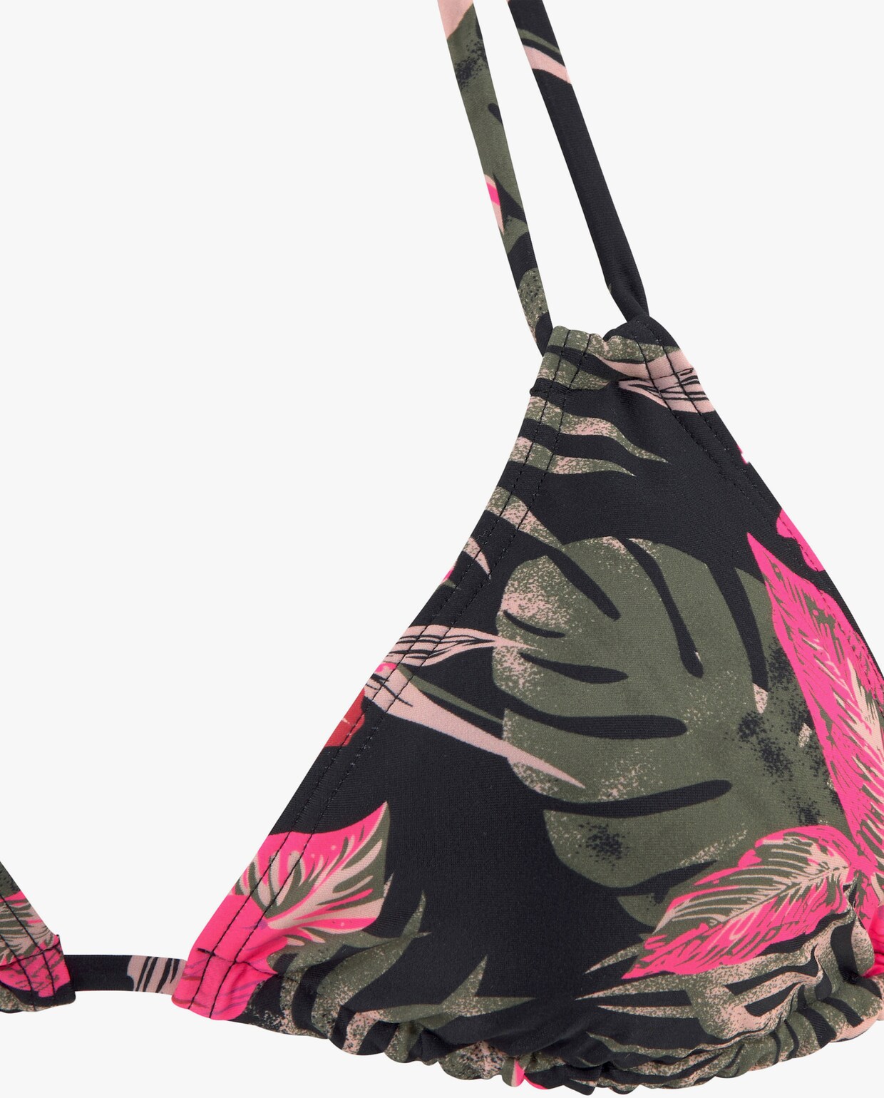 LASCANA Triangel-Bikini-Top - schwarz-pink-bedruckt