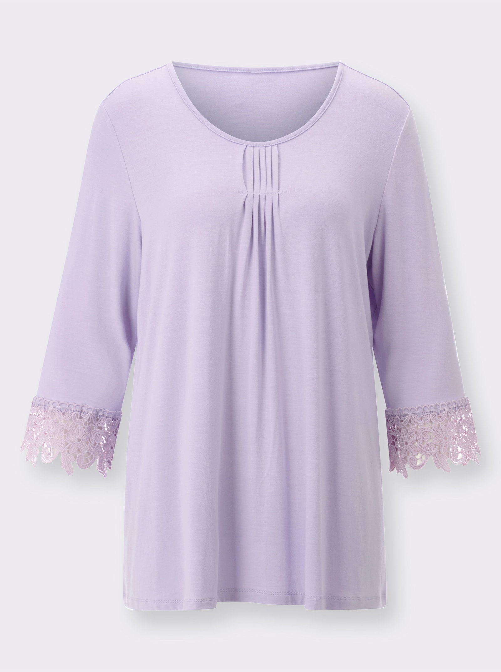 Tunika s jemnou krajkou - šeříková