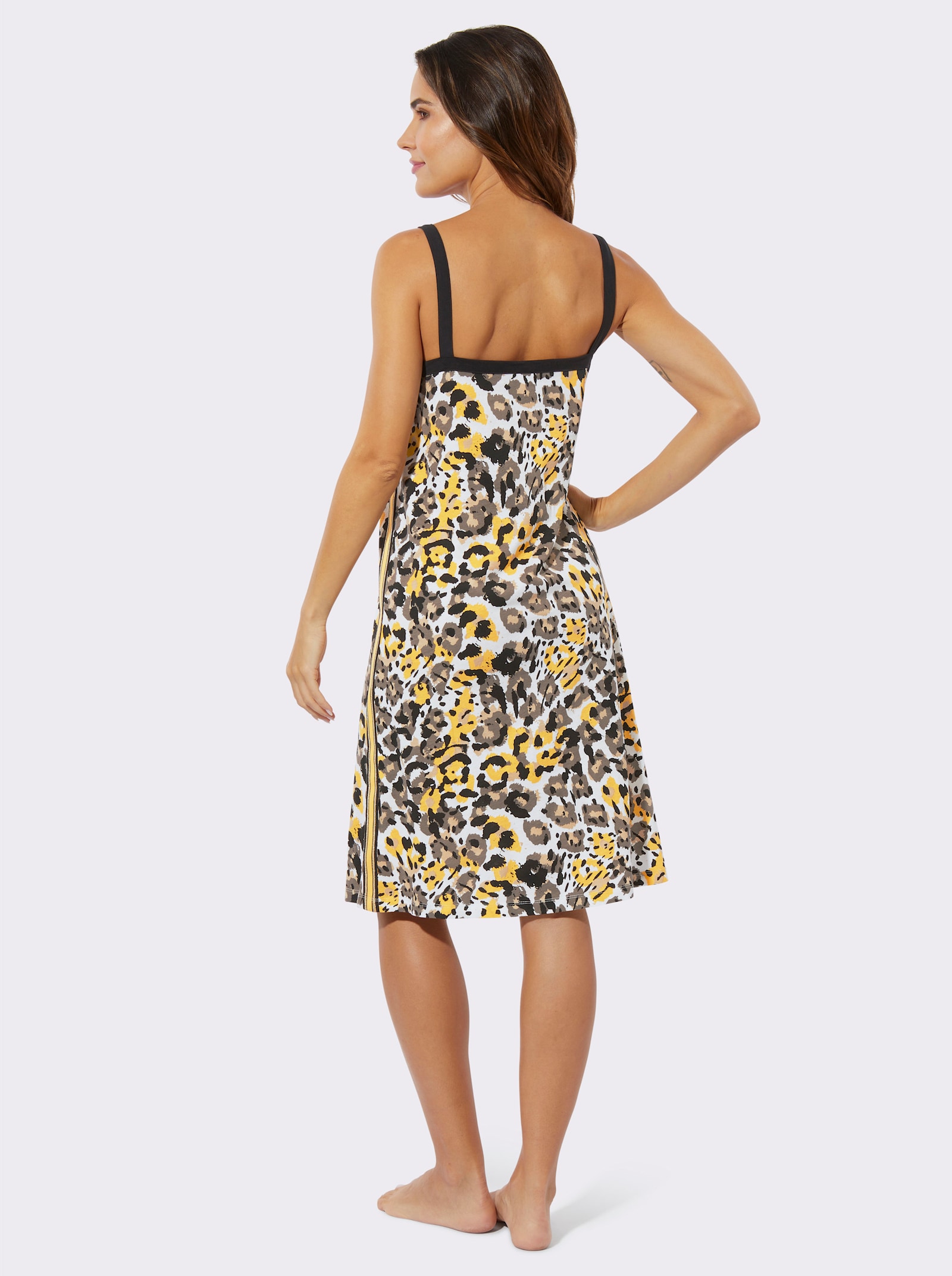 Nachthemd met luipaardprint - ecru geprint