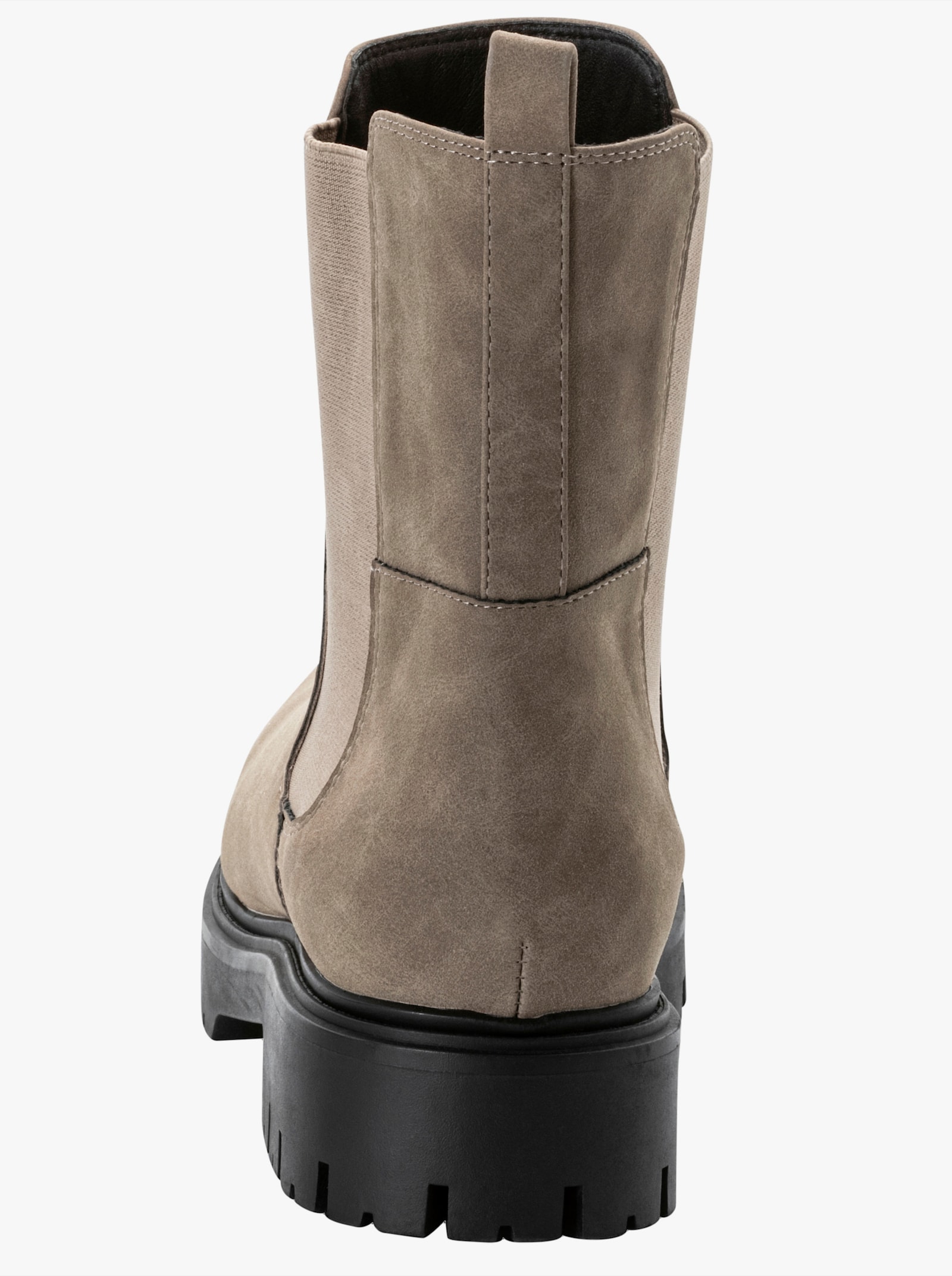 sheego Ankleboots aus Velourslederimitat - taupe