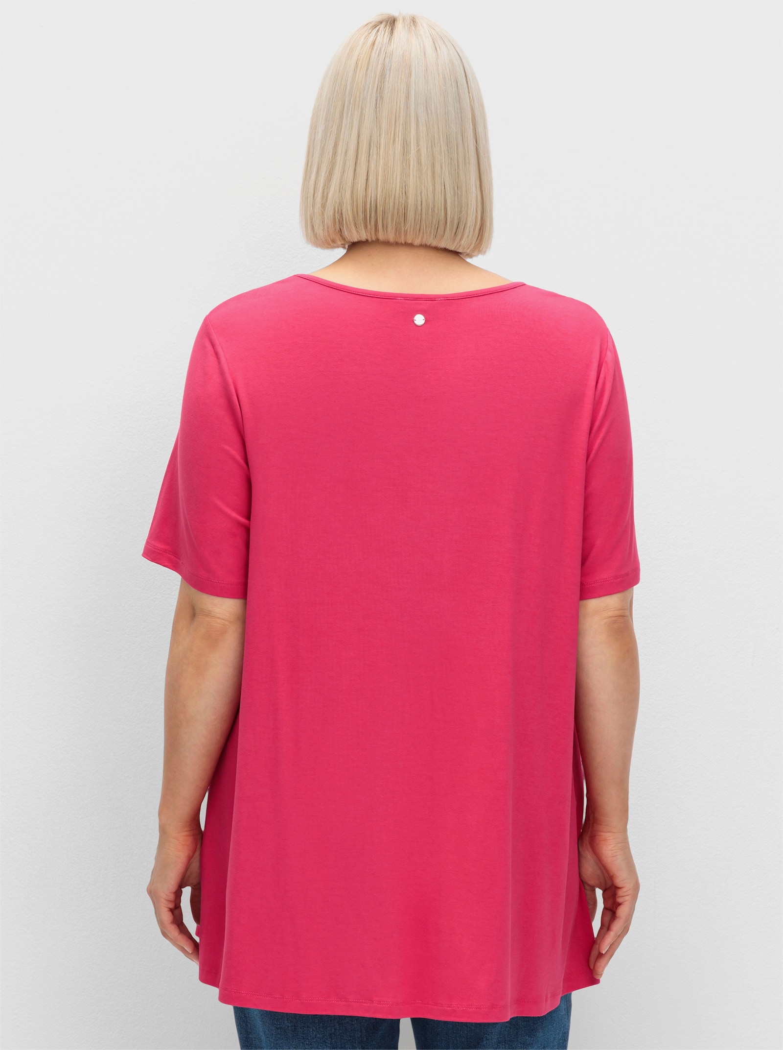 sheego Lang shirt met kanten pas - sorbet pink
