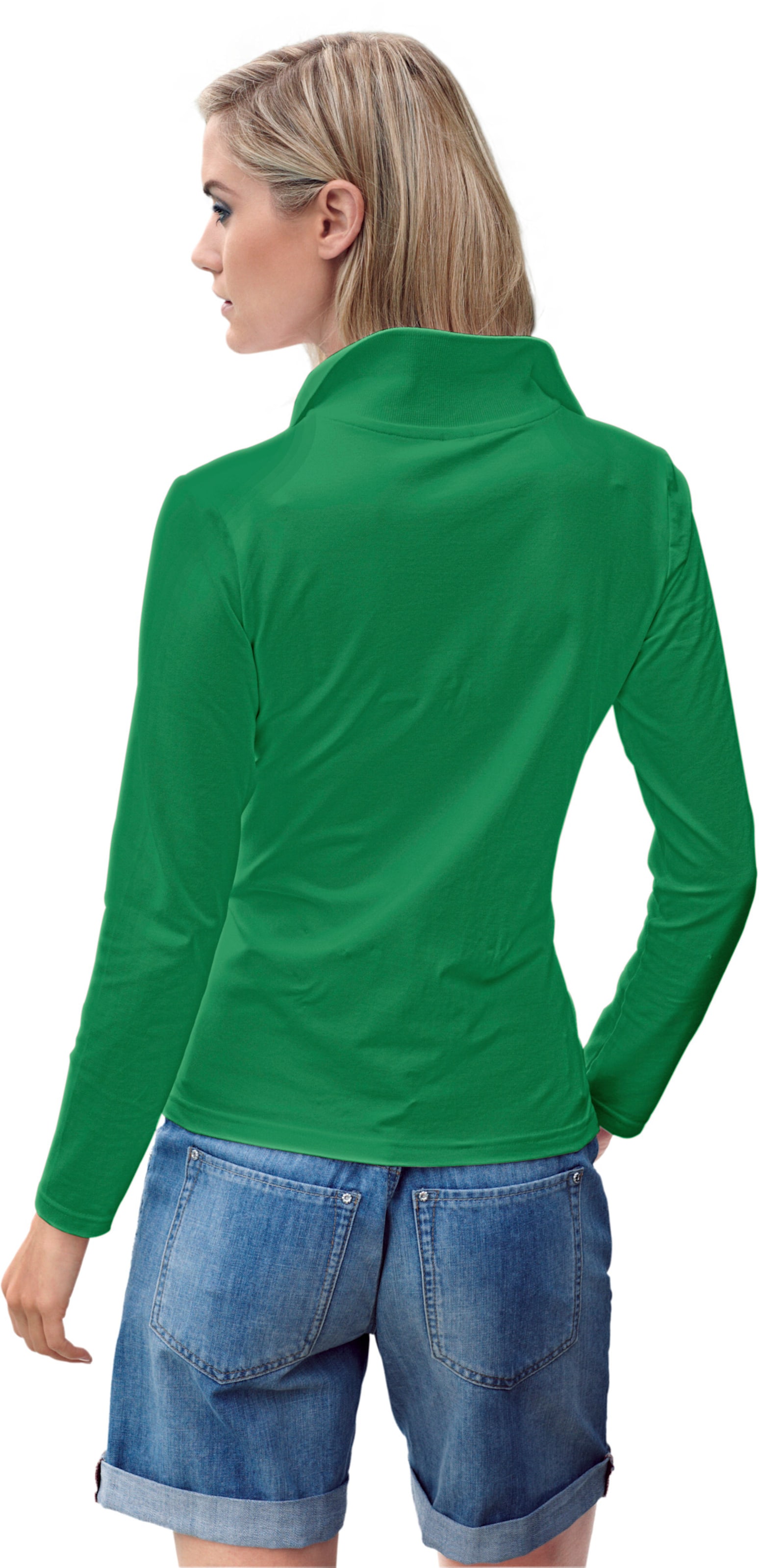 Lang Shirt  günstig Kaufen-Poloshirt in grün von heine. Poloshirt in grün von heine <![CDATA[Poloshirt Klassischer Langarm-Polo. Tolles Basic, ob solo oder als Kombipartner. Figurnahe, leicht taillierte Form. Herrlich weiche, sommerliche Pikee-Qualität.]]>. 