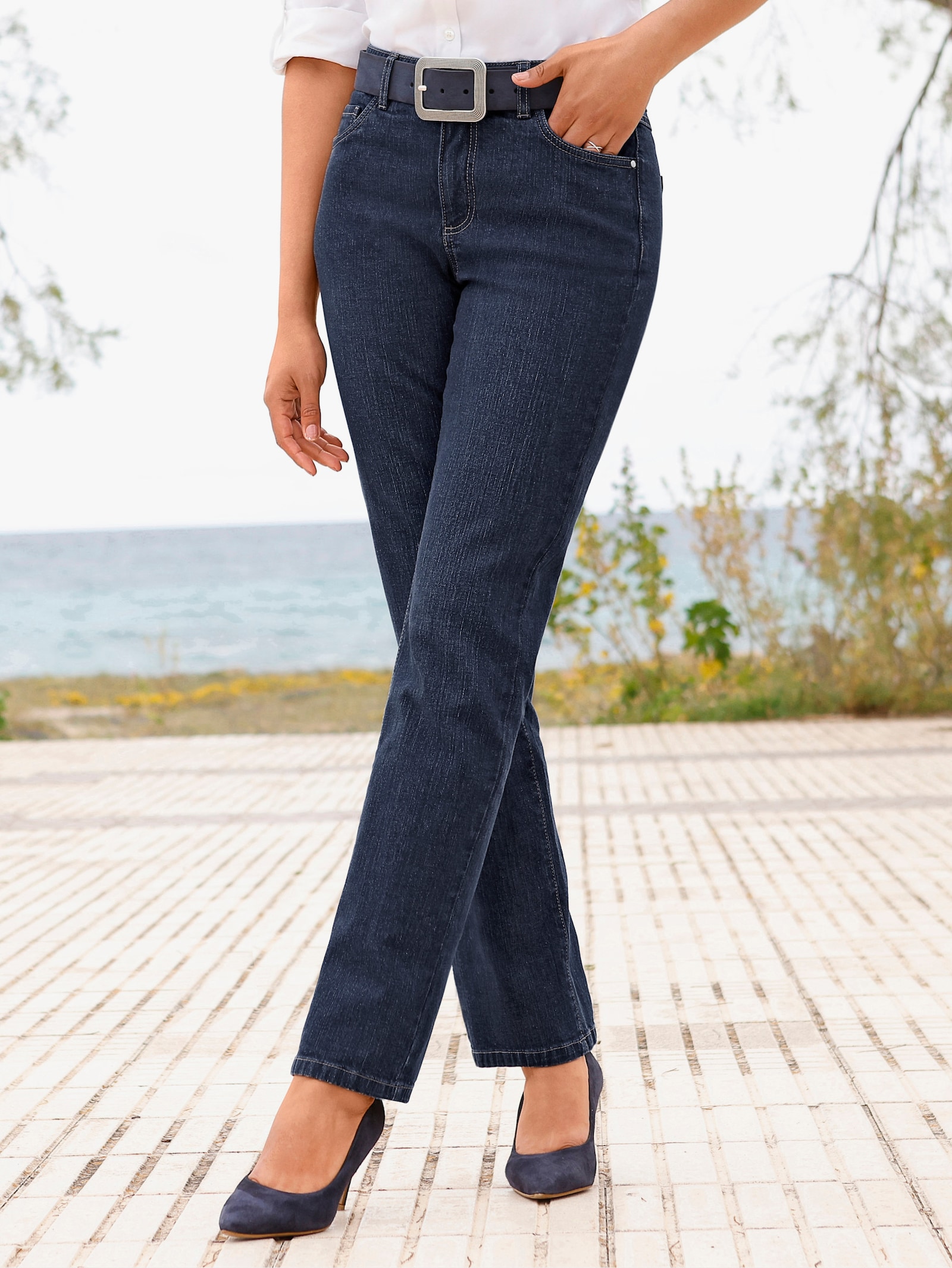 5-Pocket-Jeans mit lässig weiten Beinen - blue-stone-washed