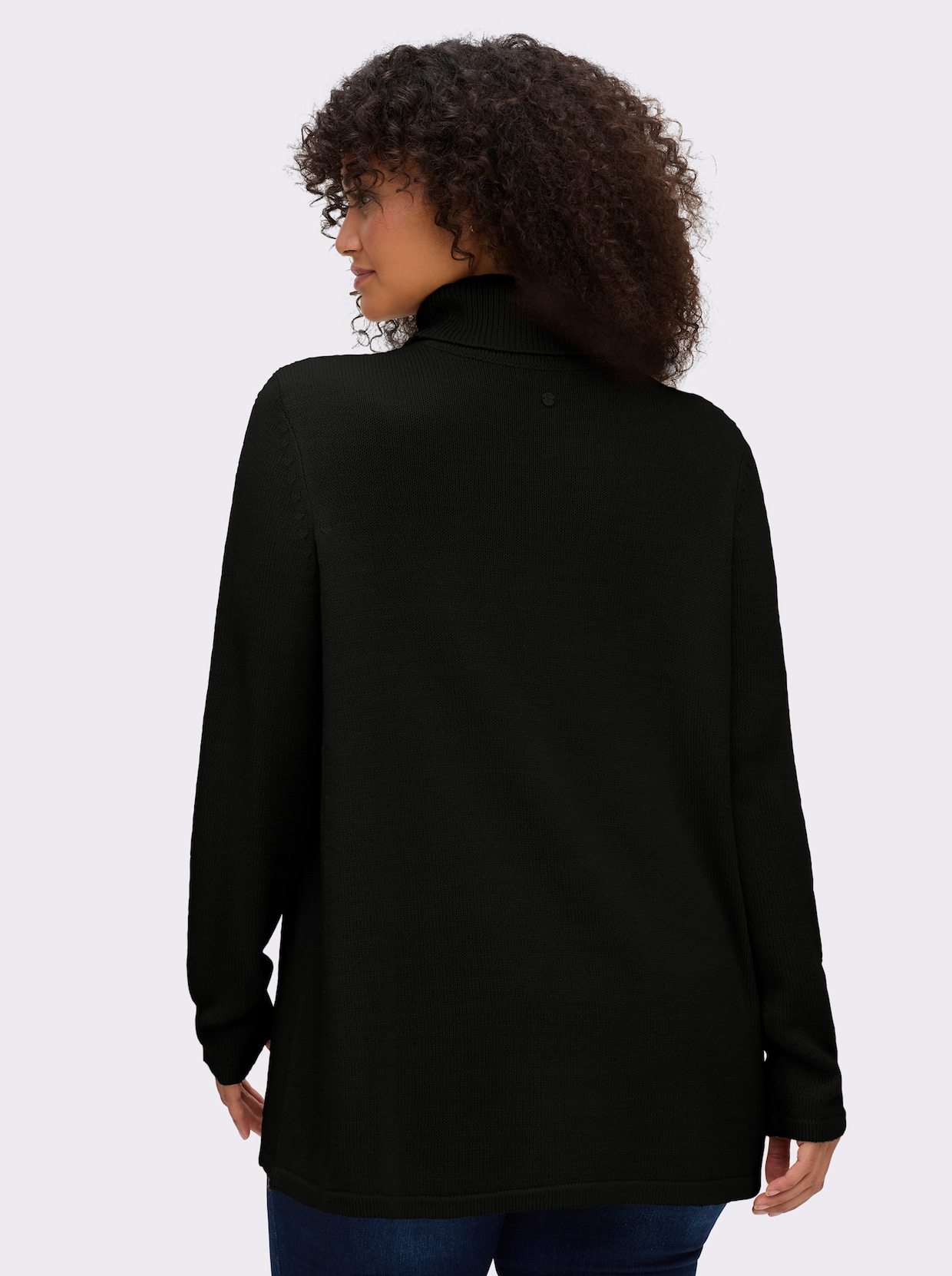 sheego Rollkragenpullover - schwarz