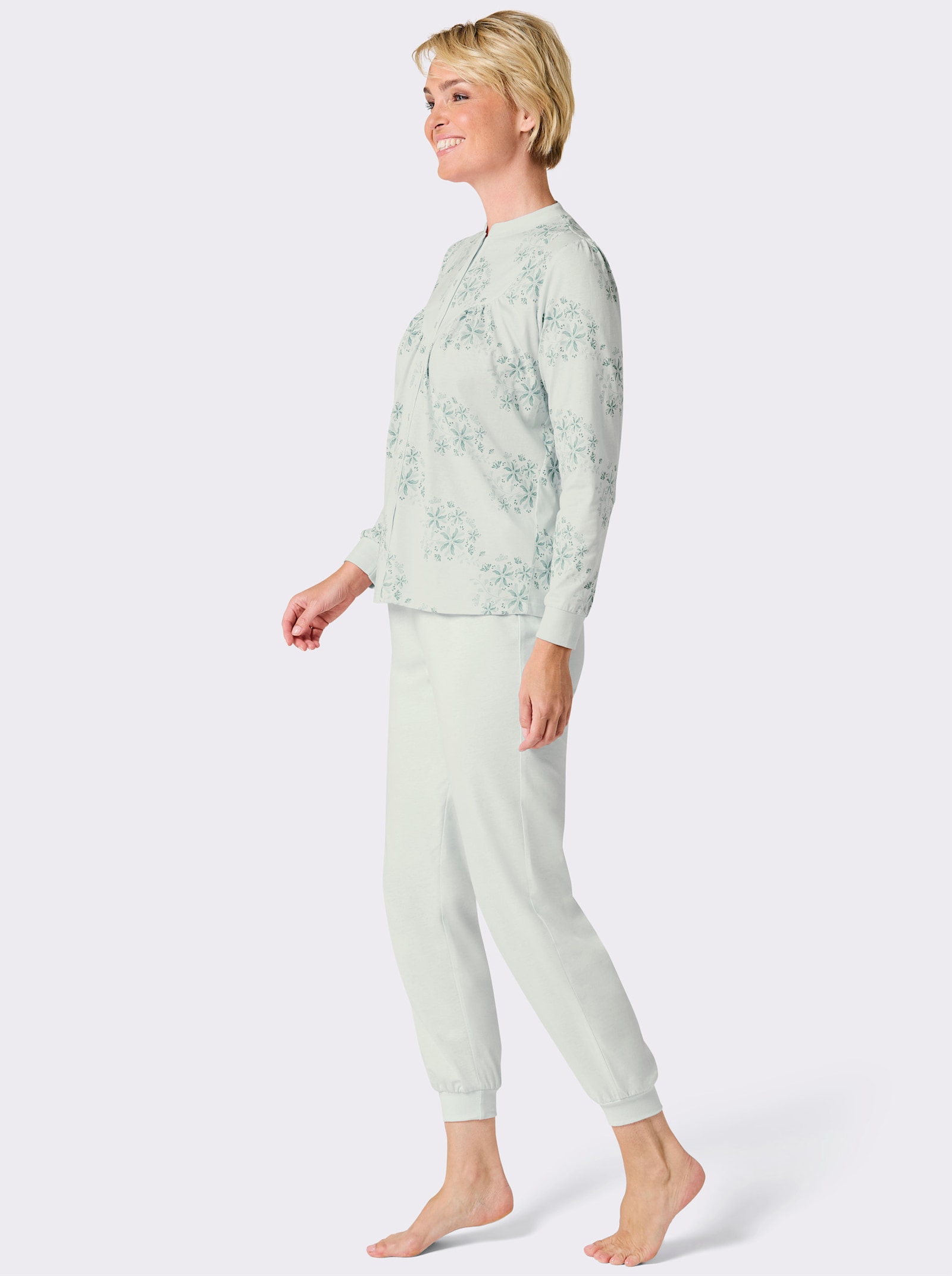 wäschepur Schlafanzug - zartmint-ozean-bedruckt