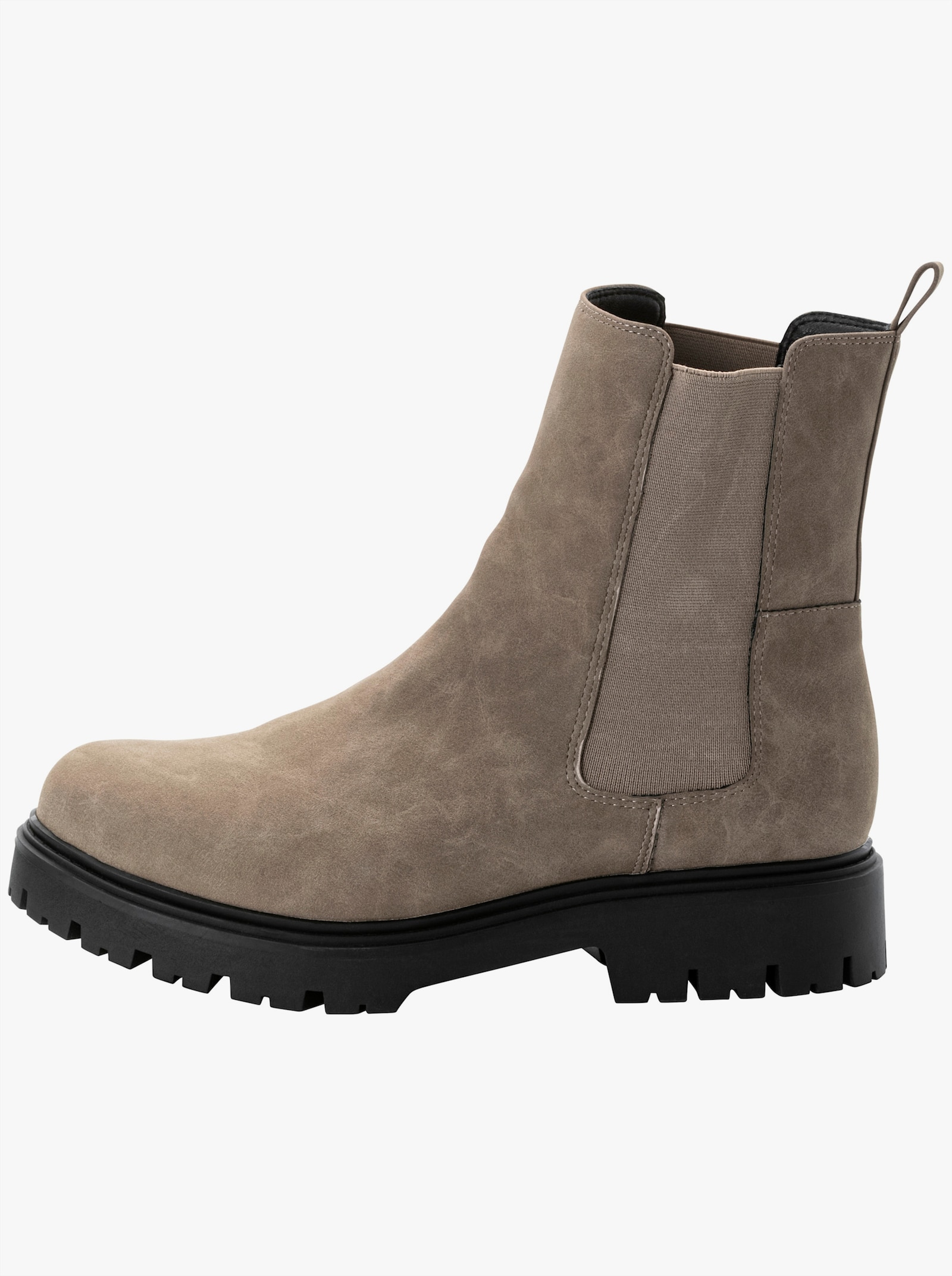 sheego Ankleboots aus Velourslederimitat - taupe