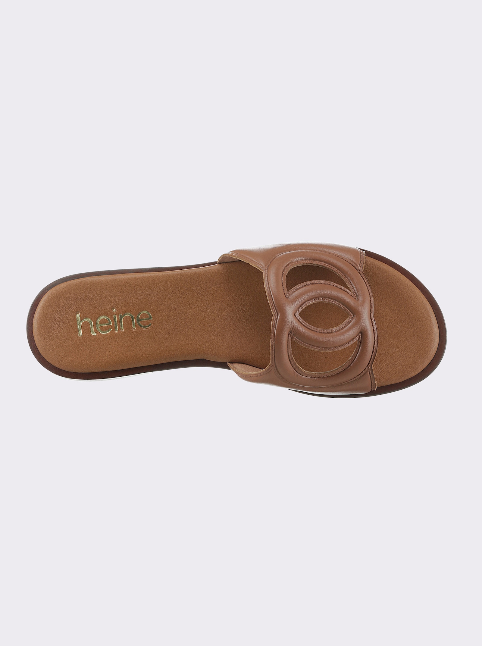heine Pantolette mit Cut-Out-Muster - cognac
