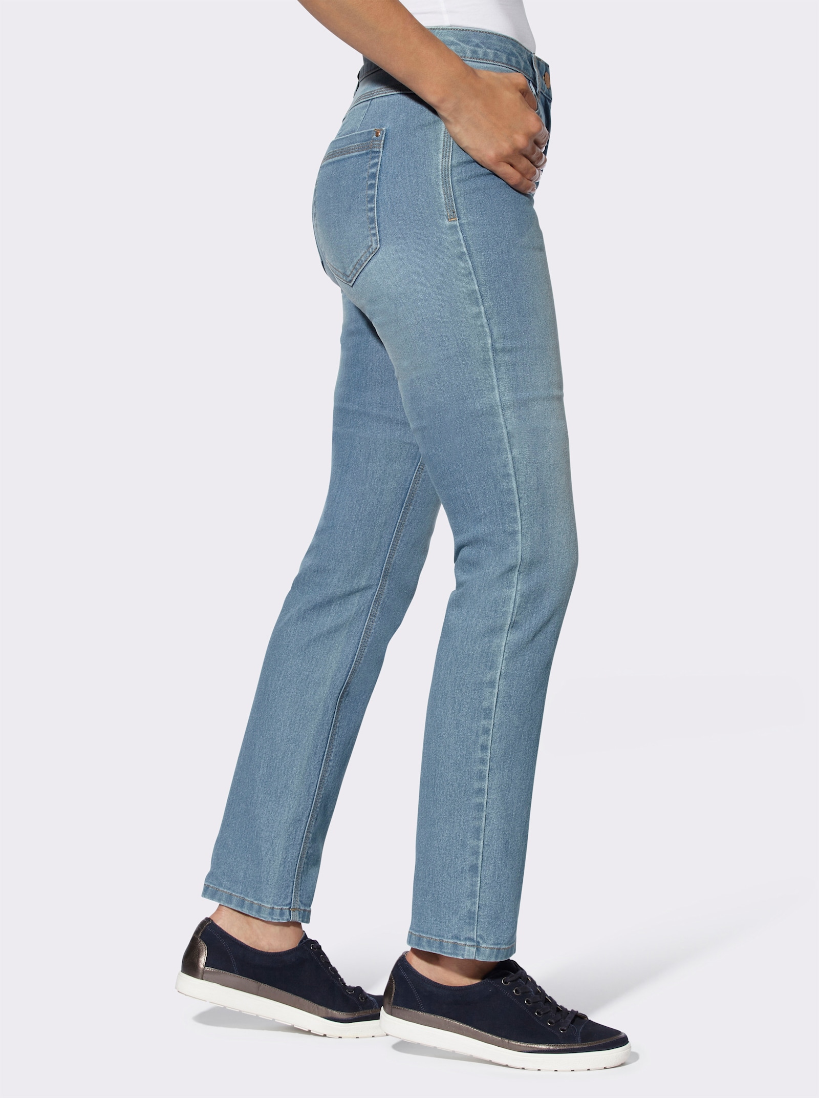 5-pockets-jeans met 'buik weg'-effect - blue-bleached