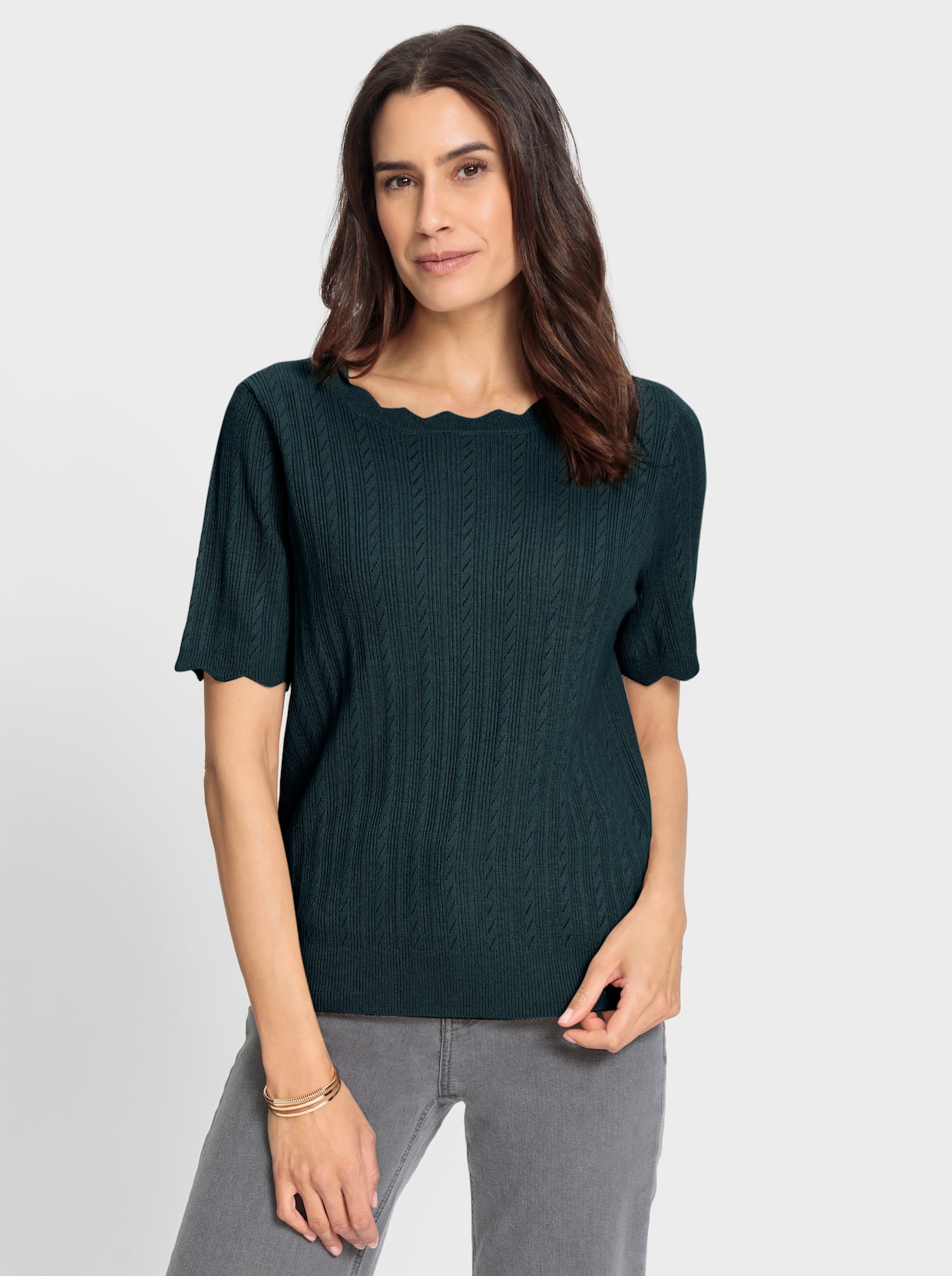 Pullover met korte mouwen - petrol