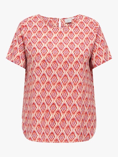 ONLY CARMAKOMA Shirtbluse - equestrian red aop:warm tiles
