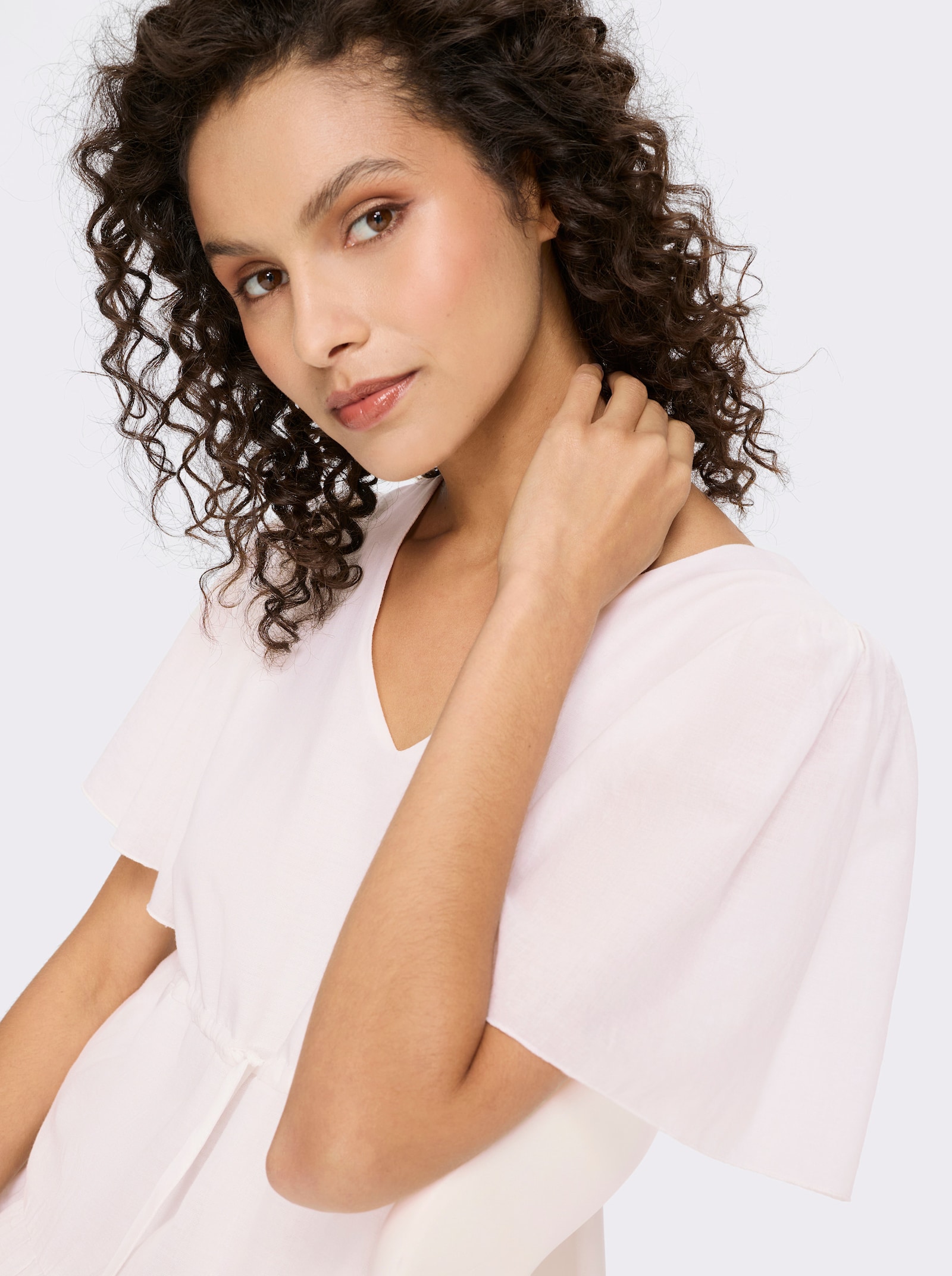 heine Baumwollkleid in Maxilänge - weiß