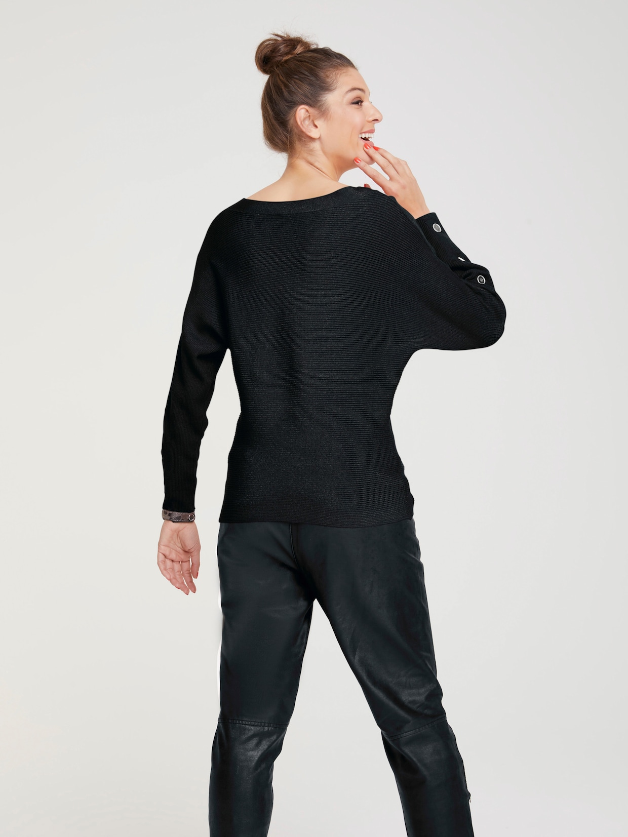 heine Pullover met ronde hals - zwart
