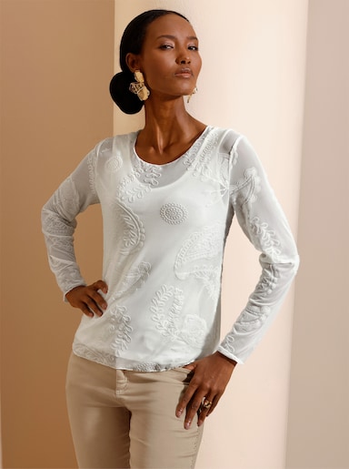 Langarmshirt - ecru