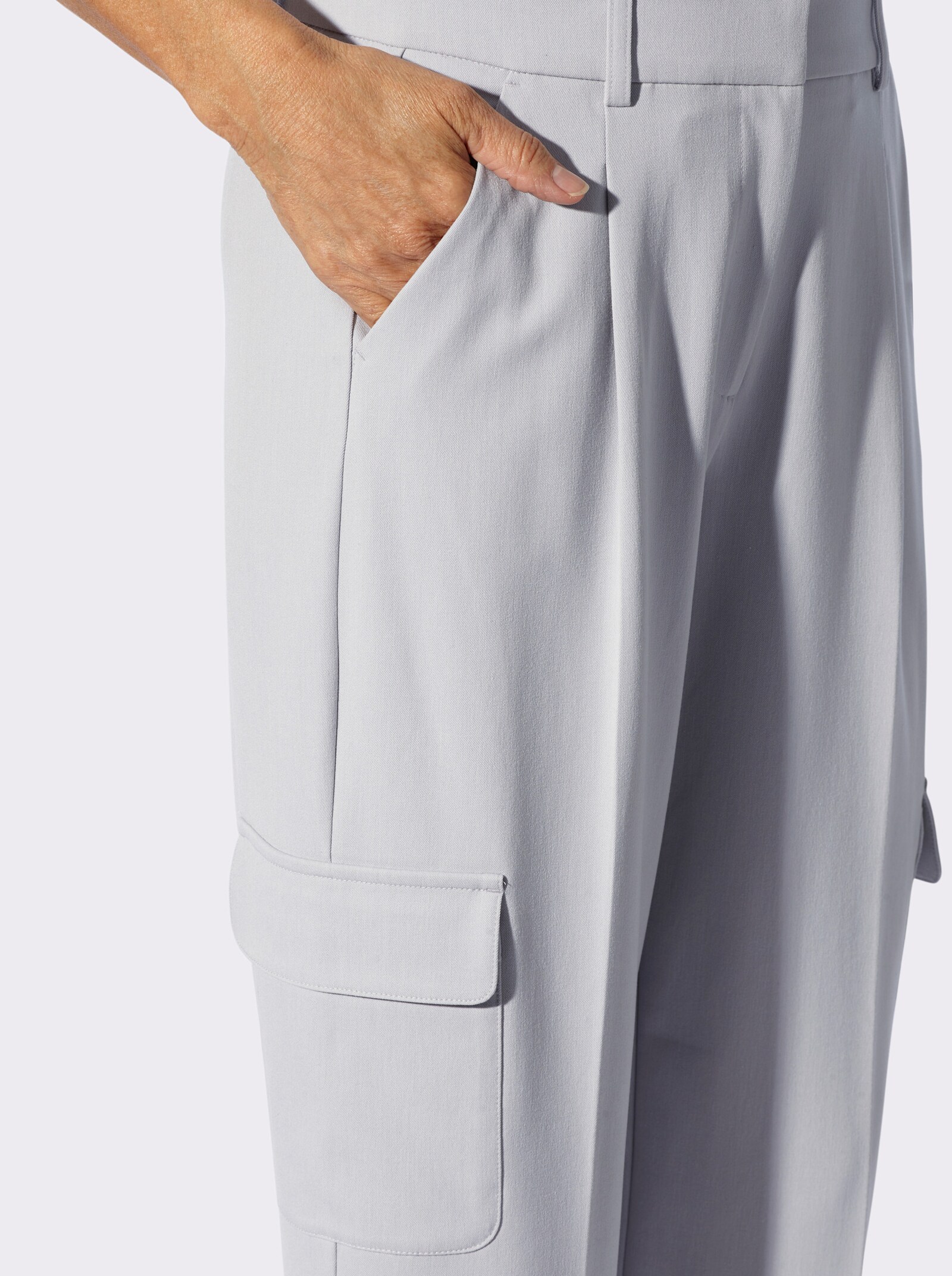 Cargohose in weiter Form - grau-meliert