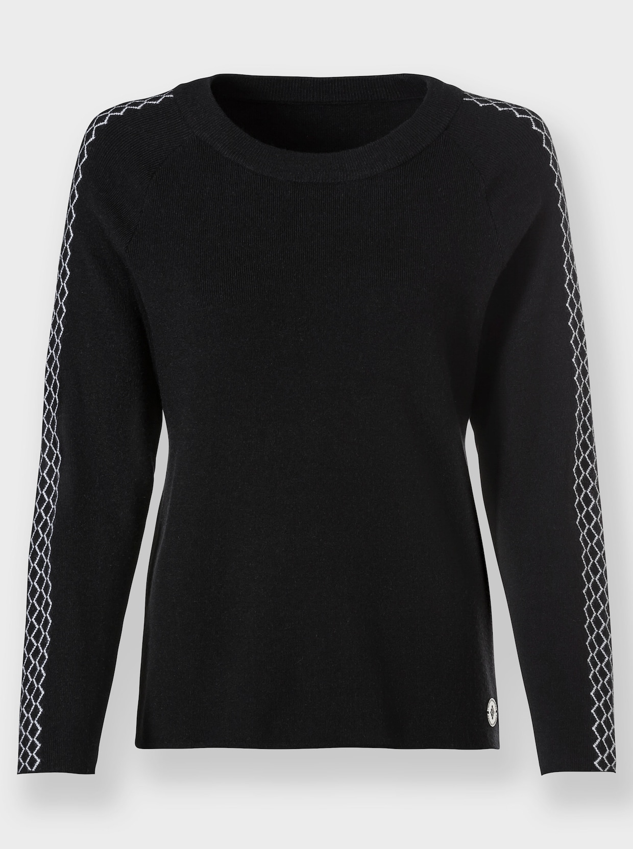 Pullover - schwarz-weiss-gemustert