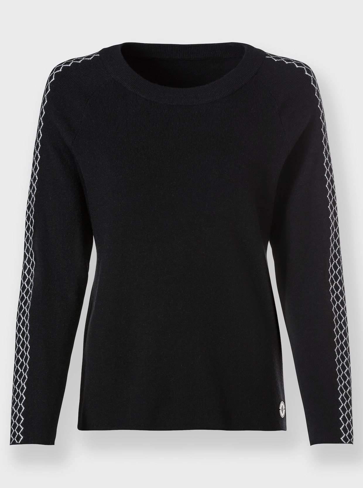 Pullover met lange mouwen - zwart/wit gedessineerd