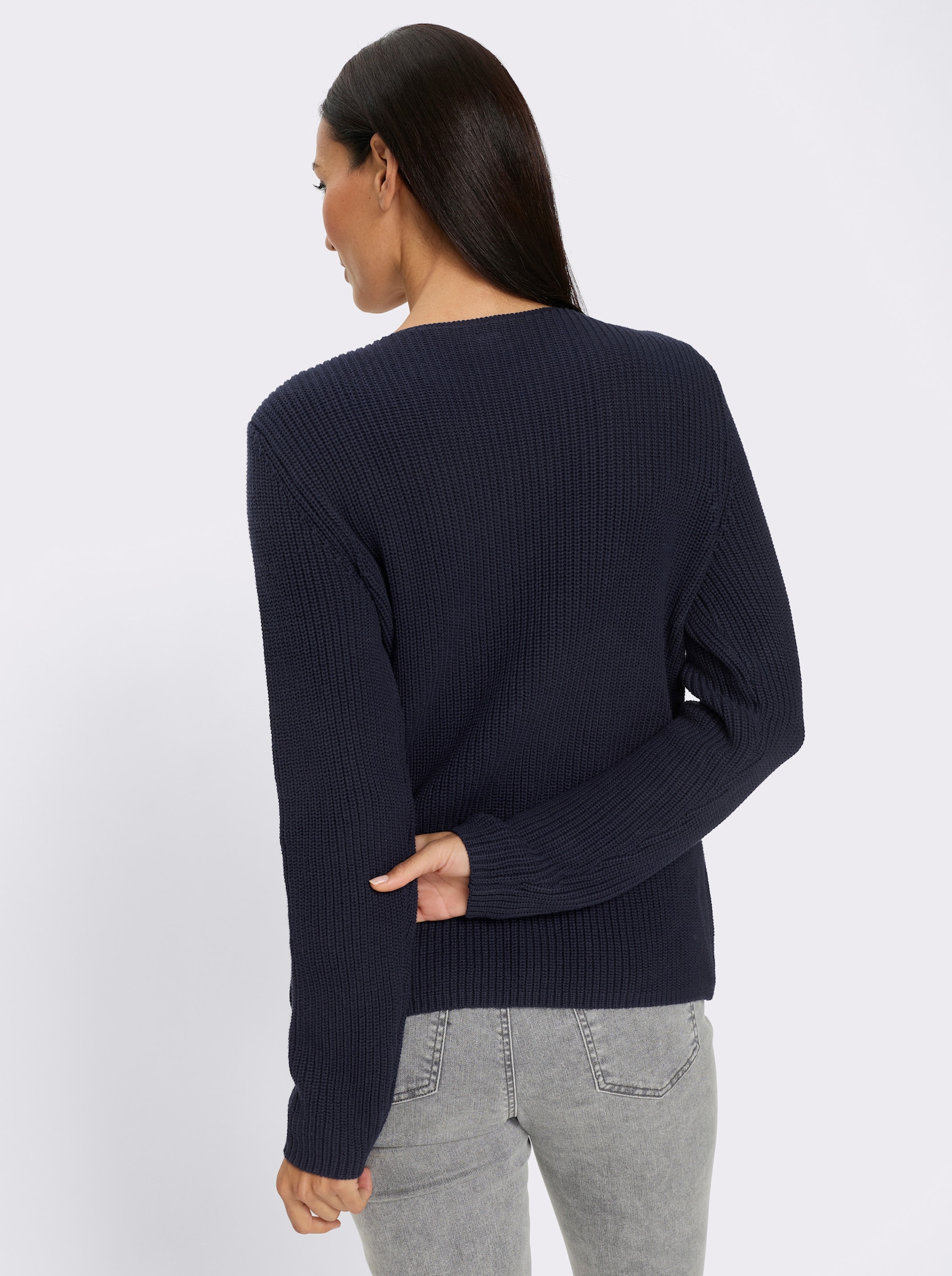 heine Pullover mit Glitzersteinchen - marine