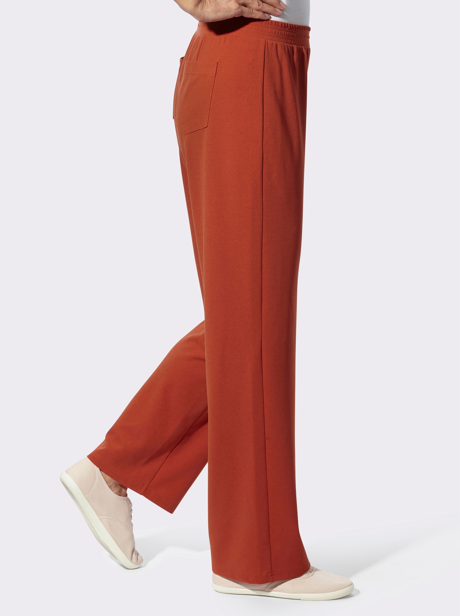 Schlupfhose in weiter Form - rostrot