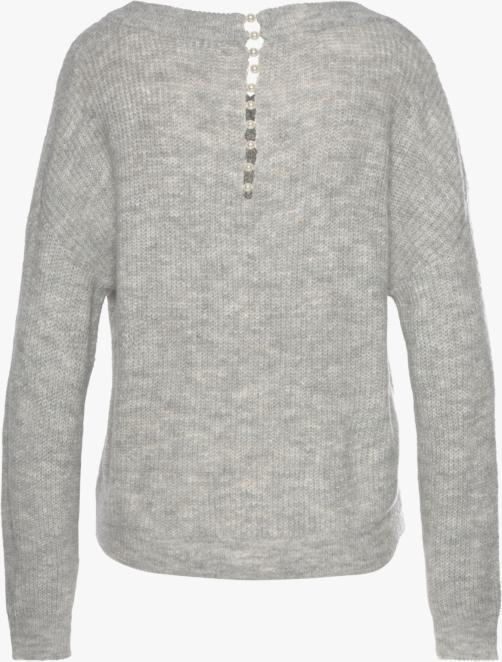 LASCANA V-Ausschnitt-Pullover - grau-meliert