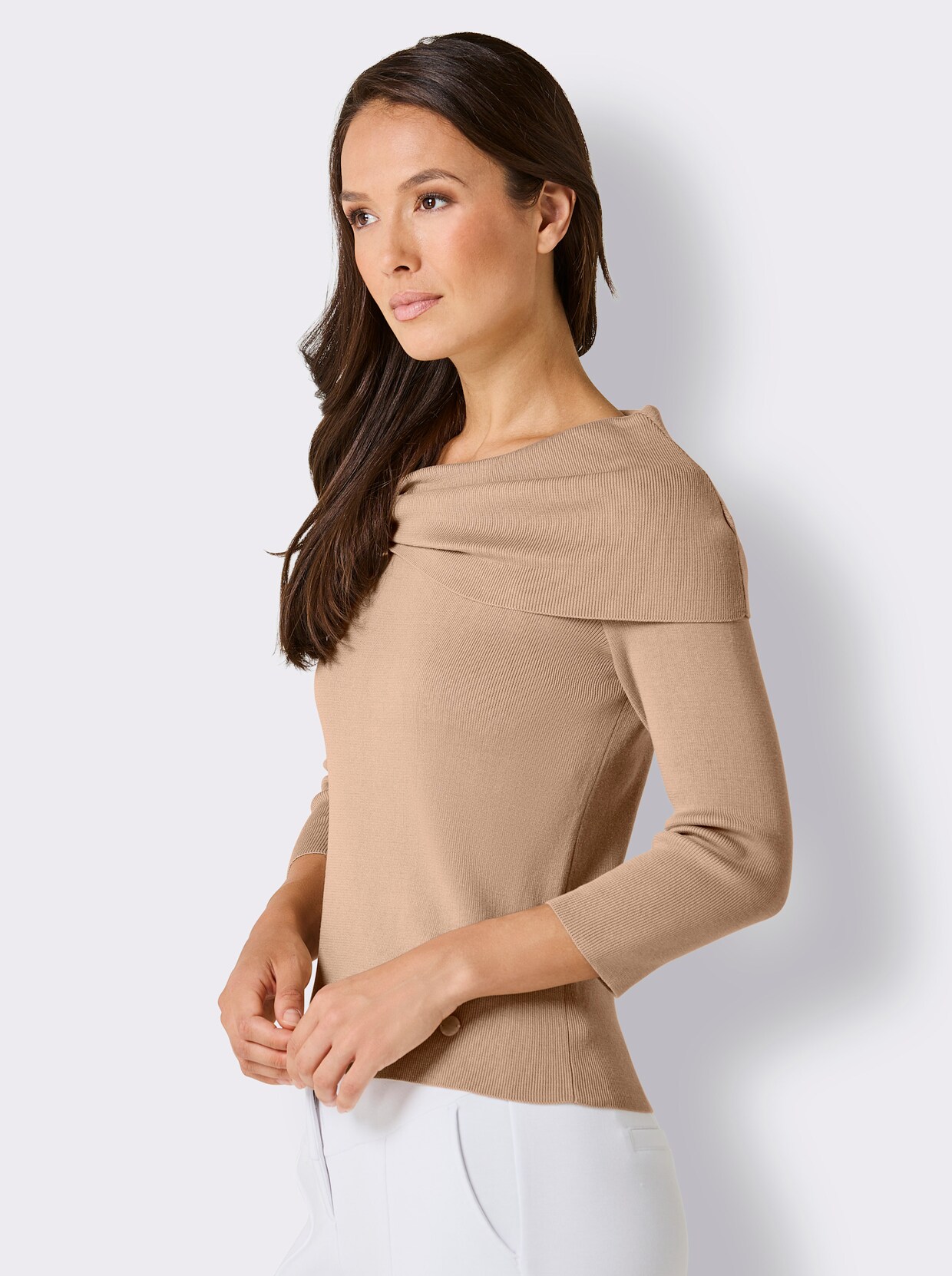 CREATION L PREMIUM Carmenpullover - beige