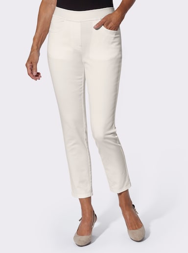 Schlupfjeans mit Stretch-Bund - weiß