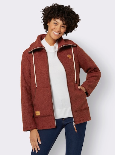 Fleece-Jacke - rotbraun