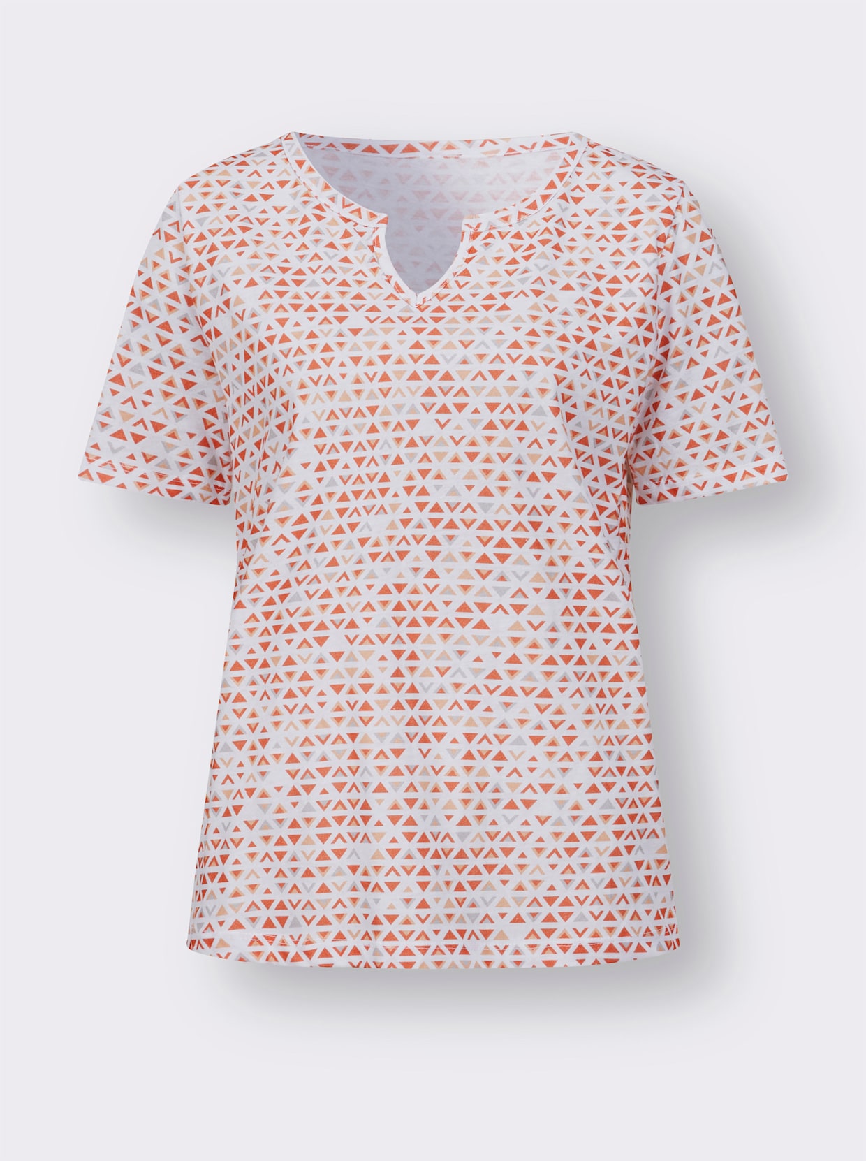 Tričko s krátkymi rukávmi - oranžovo-marhuľová potlač