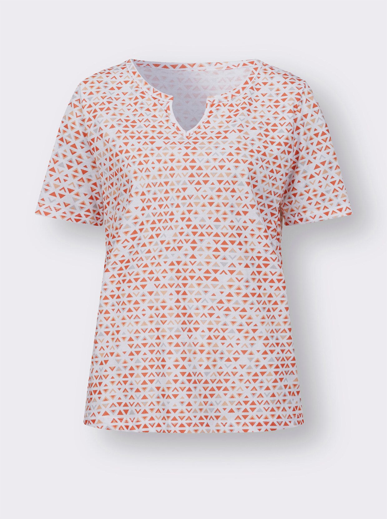 Kurzarmshirt - papaya-apricot-bedruckt