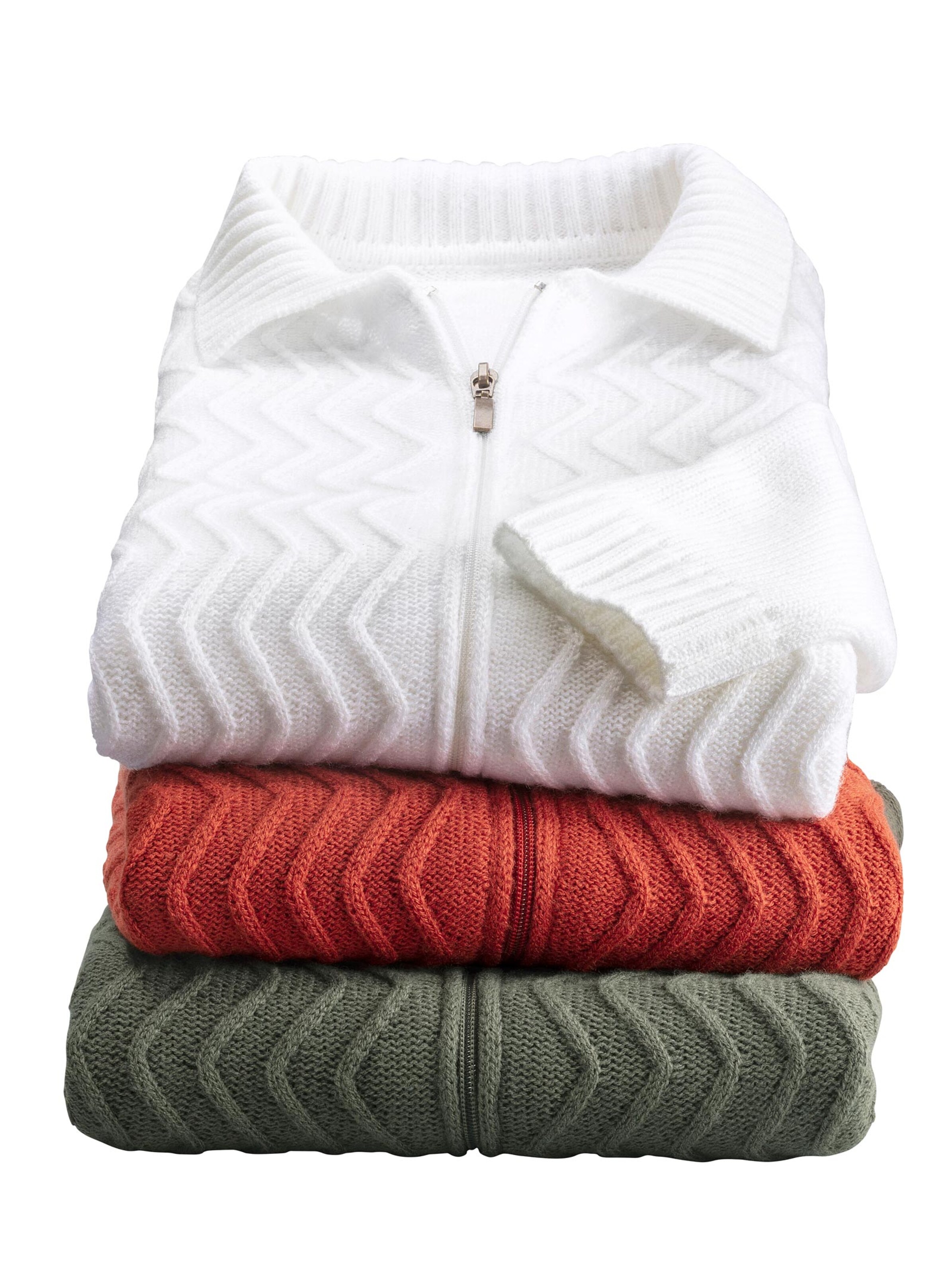 Strickjacke - wollweiß