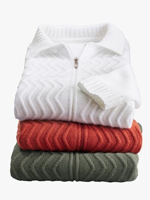 Strickjacke - wollweiß
