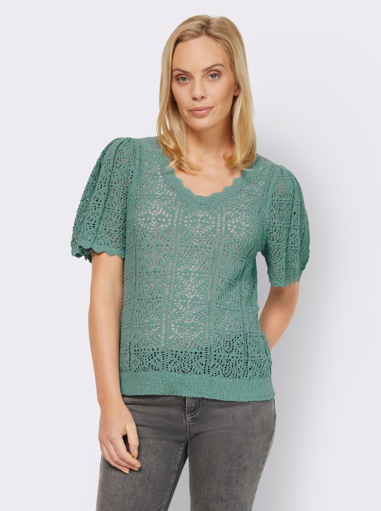 heine Ajourpullover - salie
