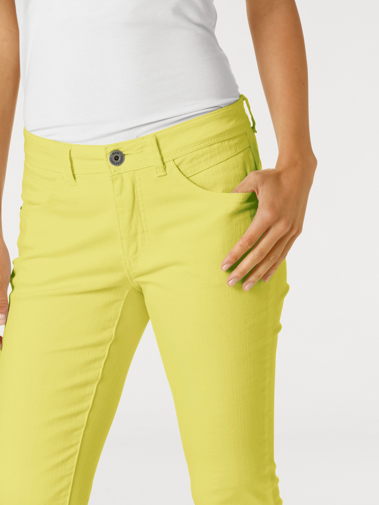 heine Bauchweg-Hose in Röhrenform - hellgelb