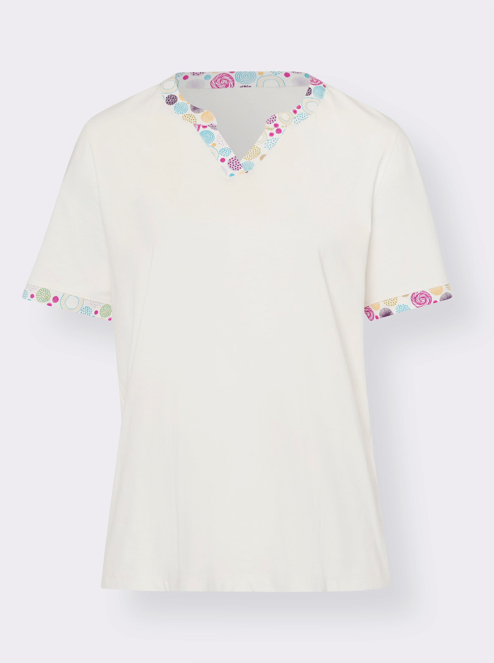 Capri-Schlafanzug mit bedruckter Hose - ecru-bedruckt