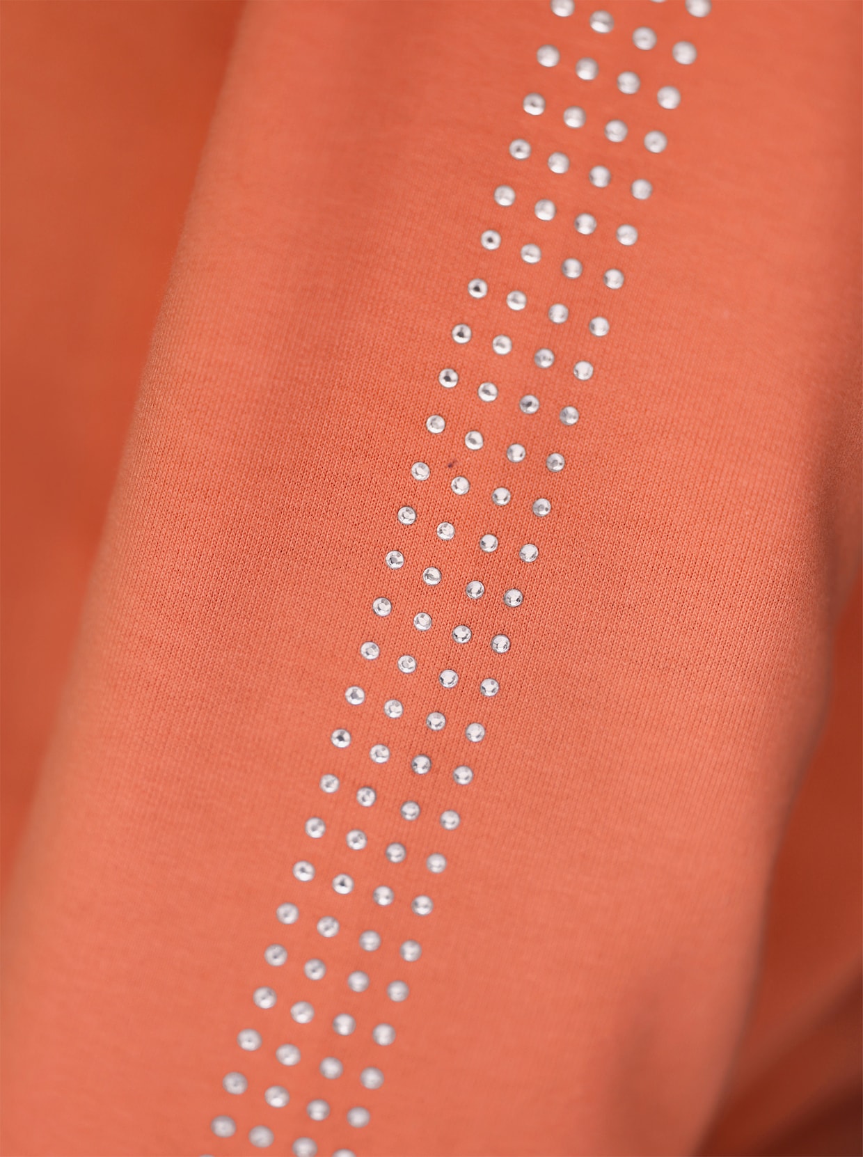 Sweatshirt mit Glitzersteinchen - papaya