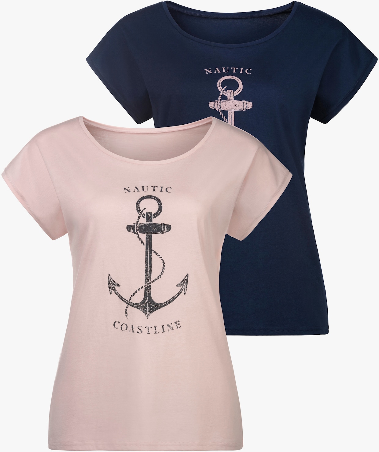 Beachtime T-shirt - roze, marine