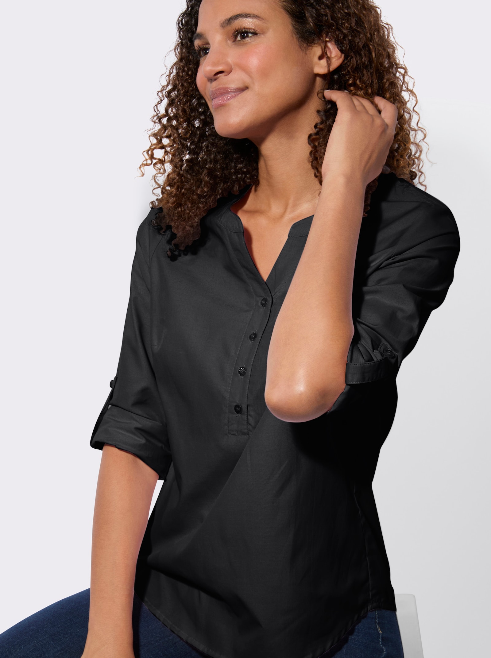 Tunika mit Kellerfalte hinten - schwarz