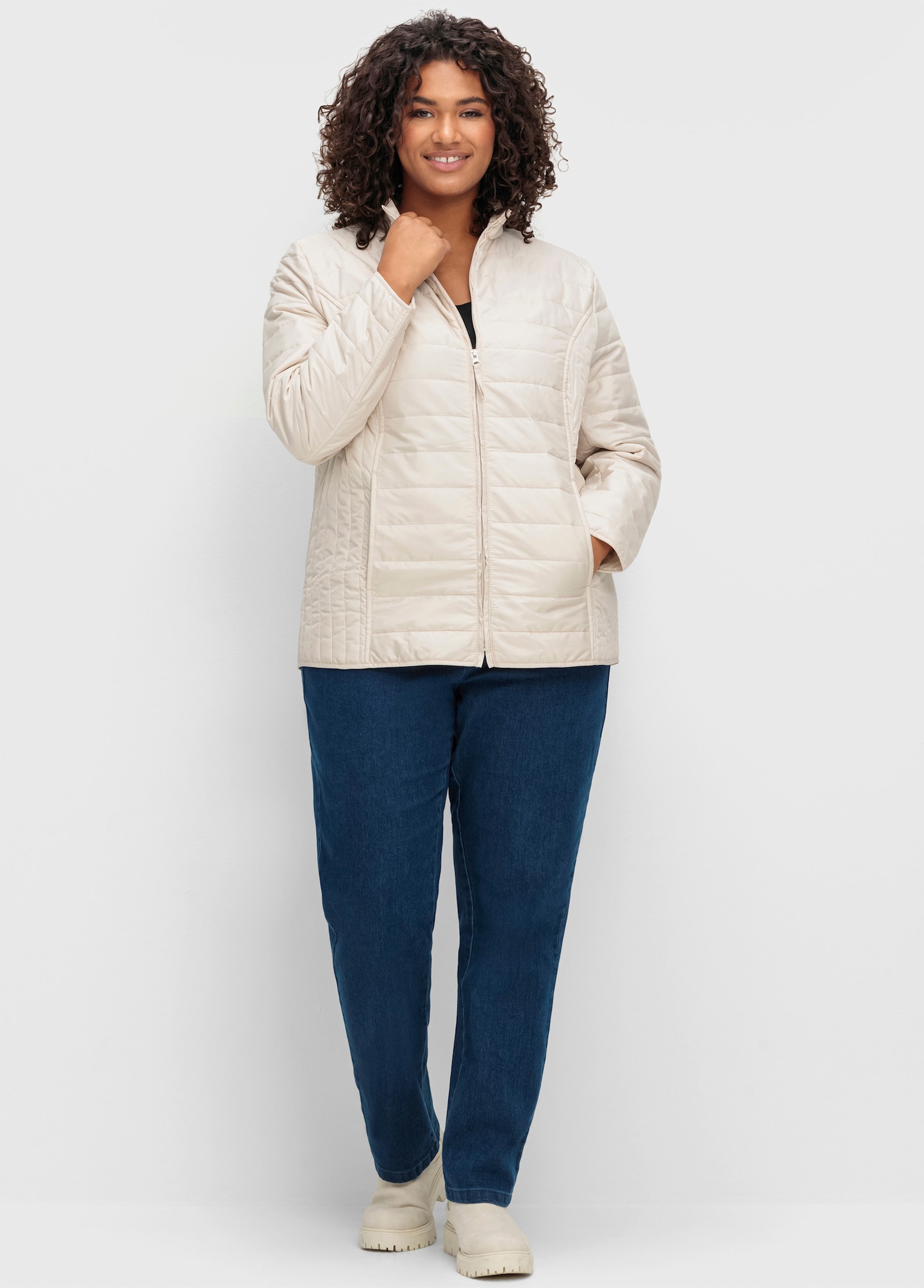 Steppjacke leicht wattiert - wollweiß