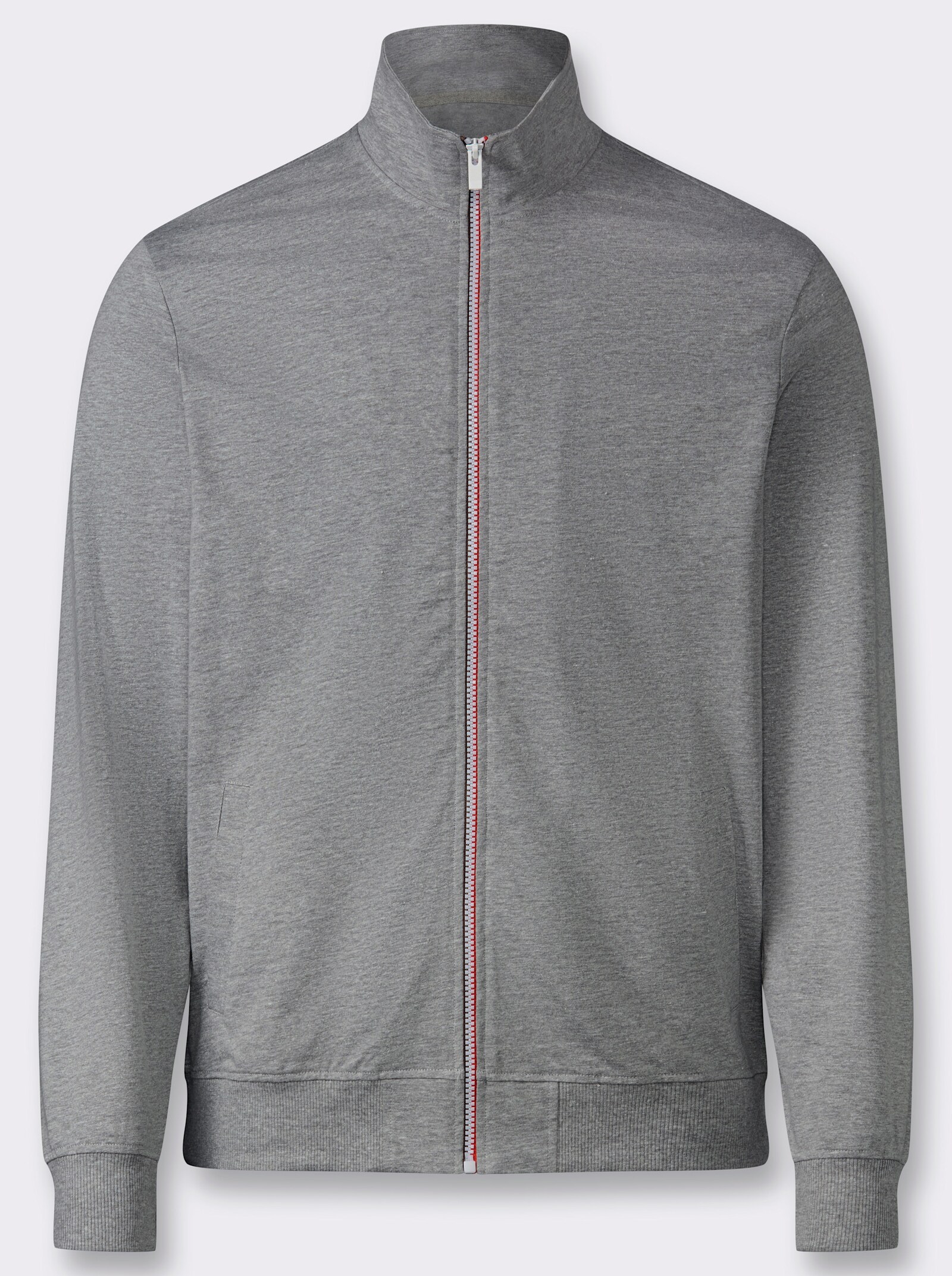 Catamaran Sports Sweatjacke mit Kontrast-Reißverschluss - grau-meliert