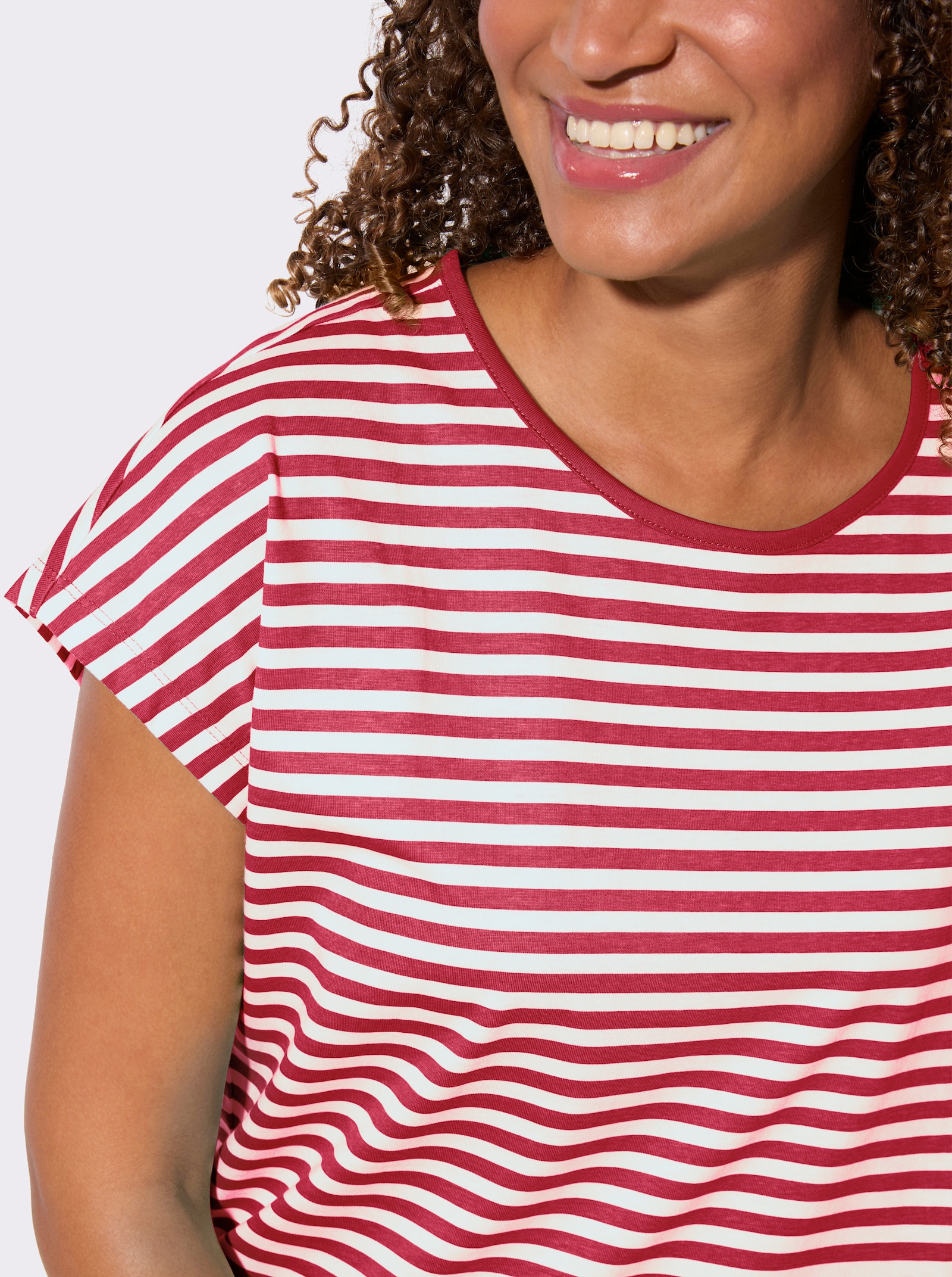 Shirt-Set mit überschnittenen Schultern - rot